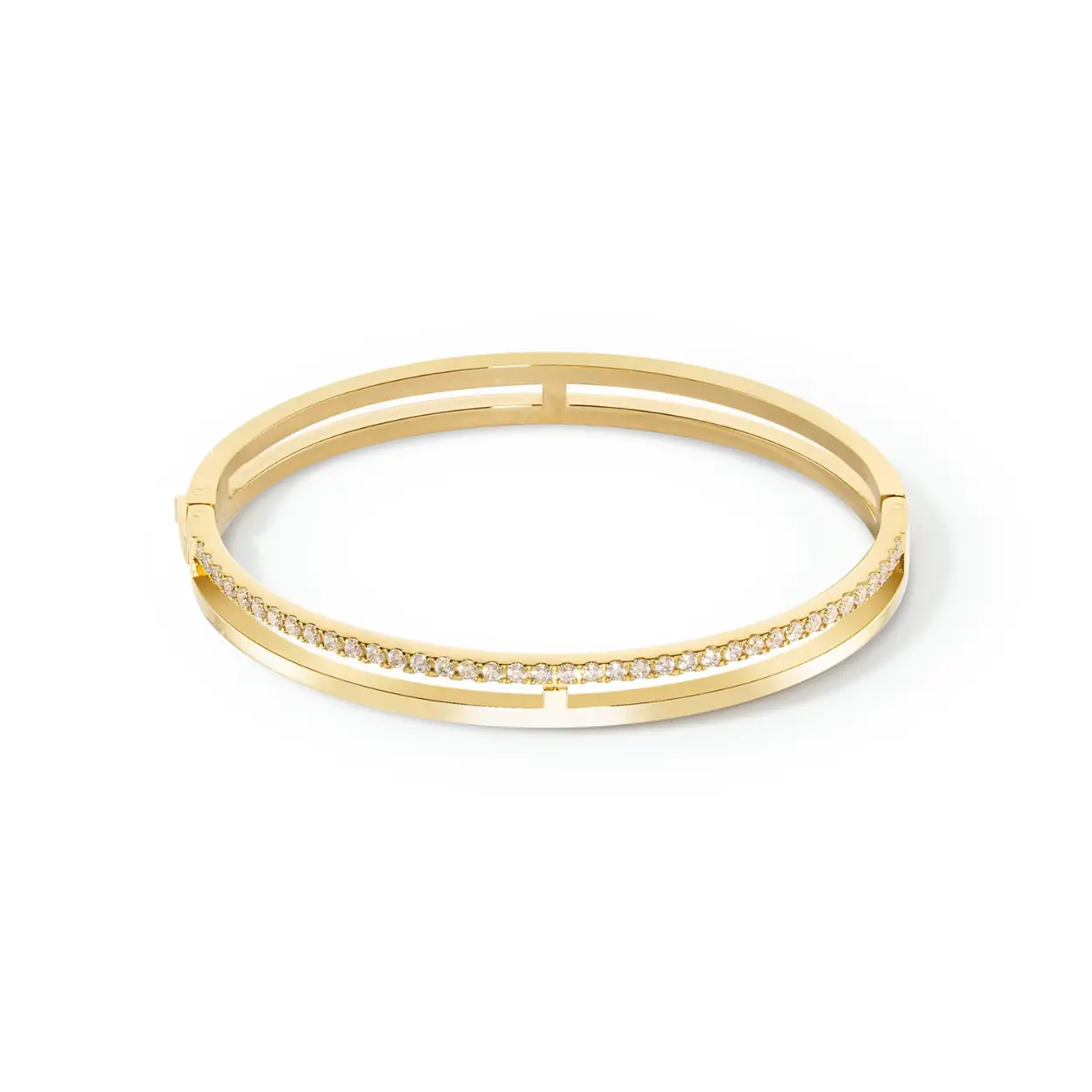 Coeur de Lion edelstaal vergulde bangle armband met crystal 