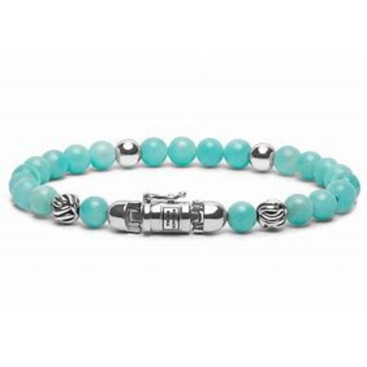 Armband met zilveren en Amazonite kralen
