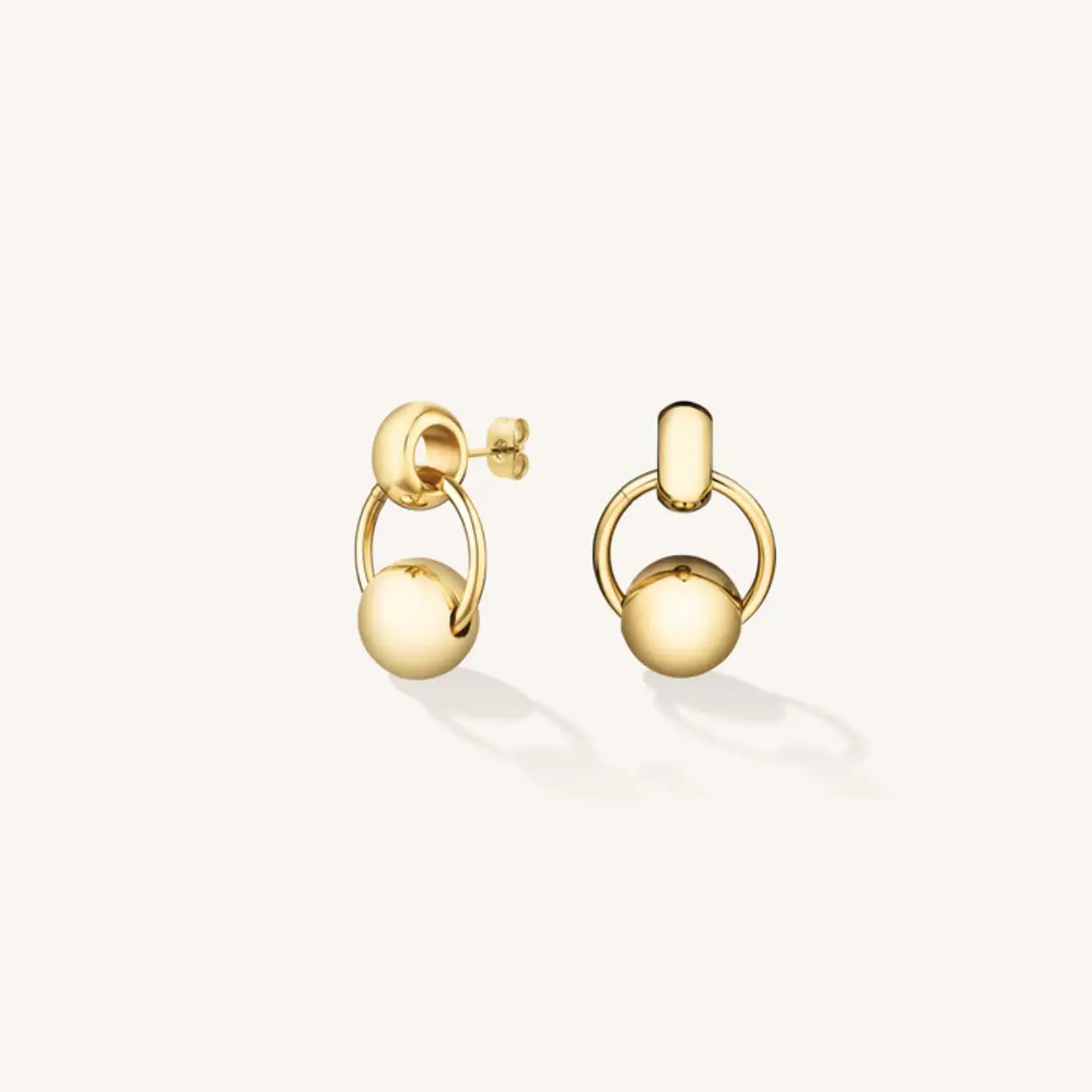 Rosefield Chunky Roll Hoops Gold JECEG-J894