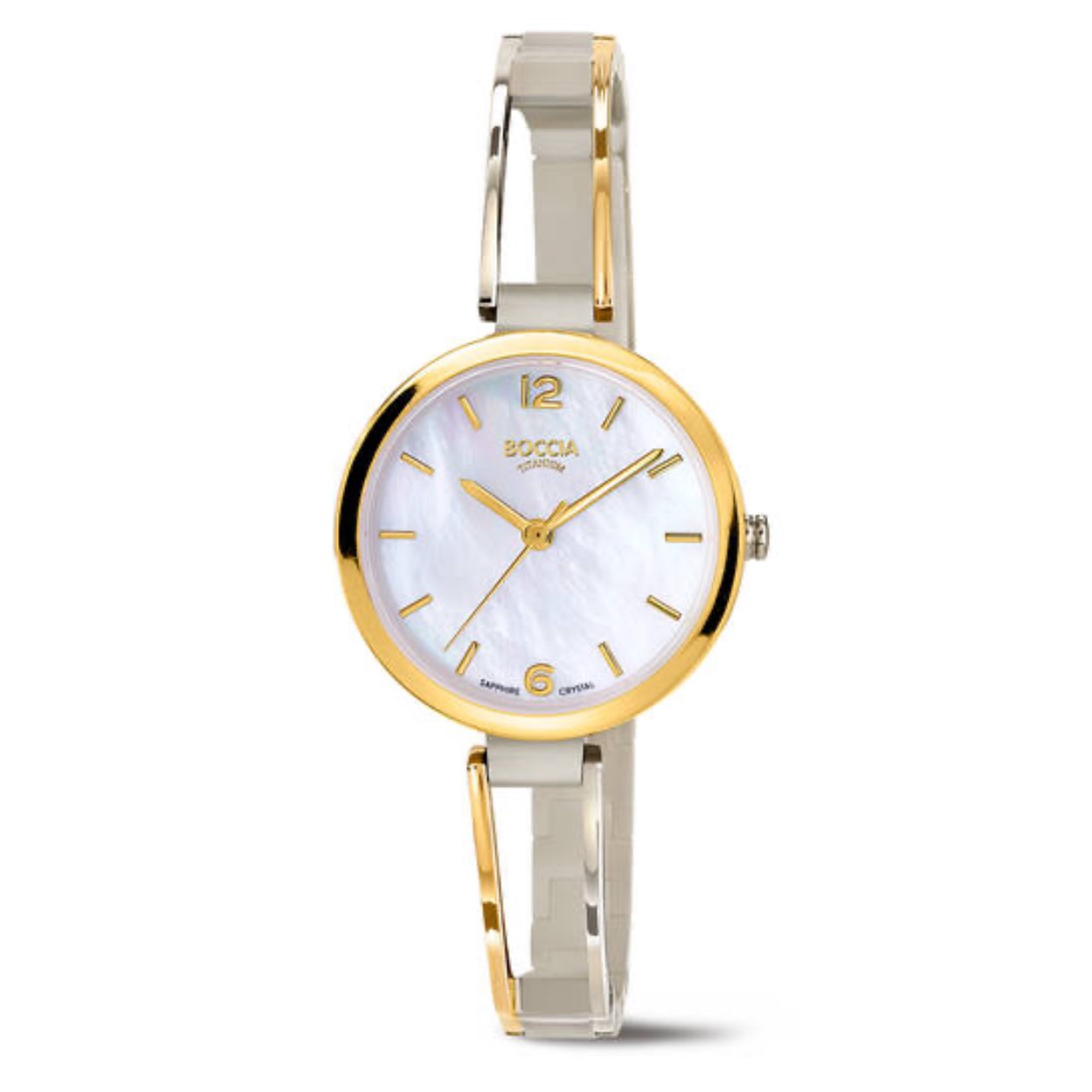 Boccia titanium horloge deels goldplated 3354-01