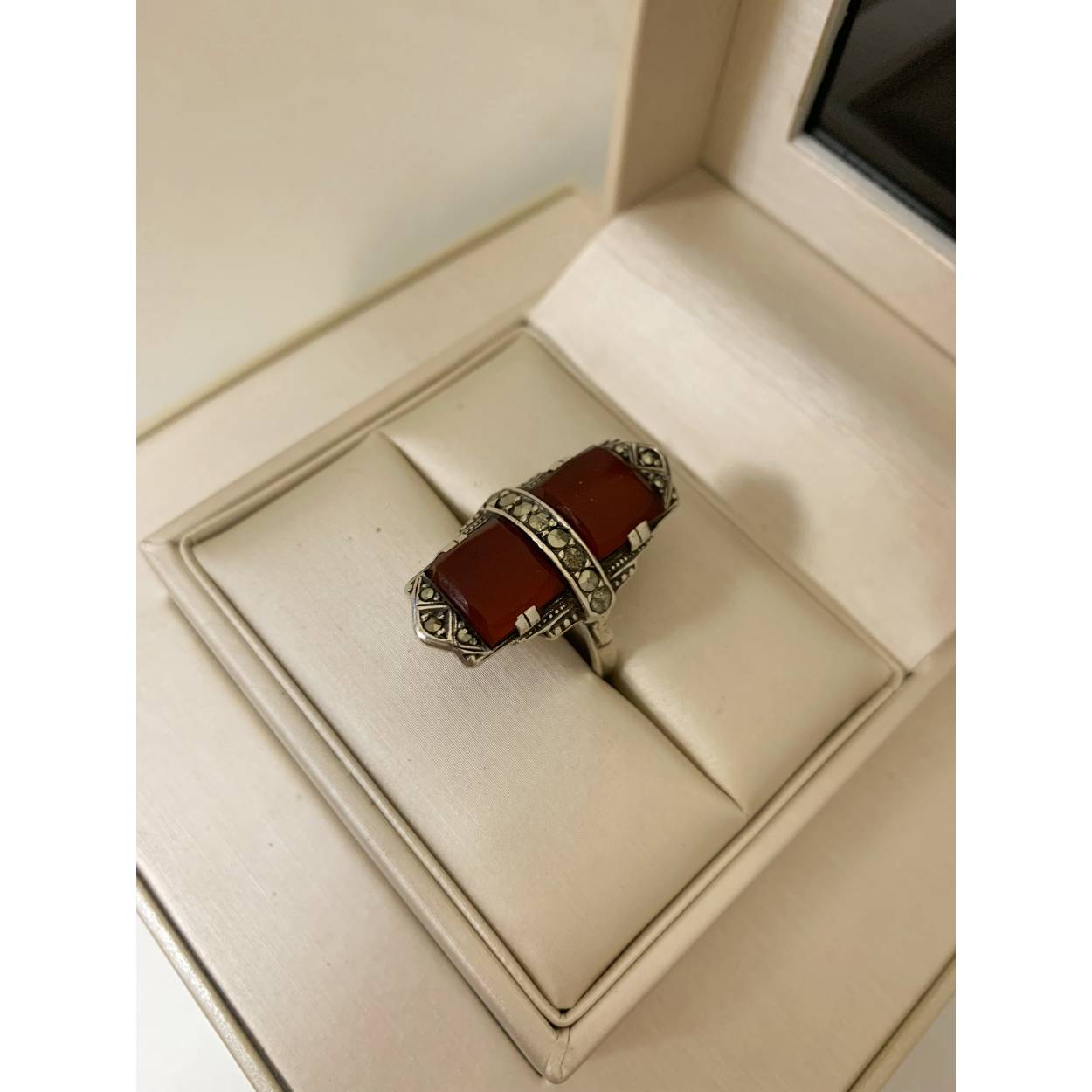VINTAGE zilveren ring - carneool