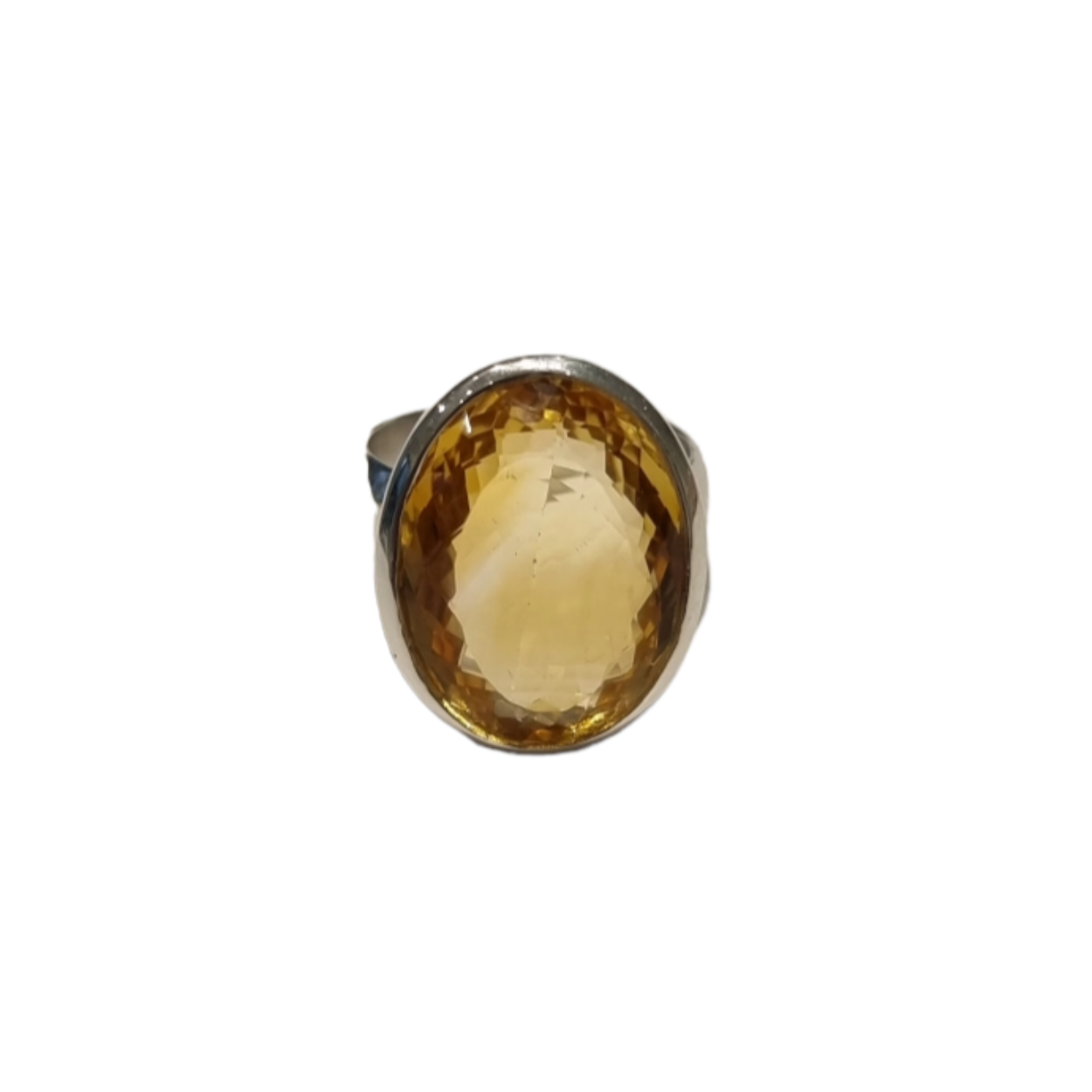 Zilver ring met citrine.