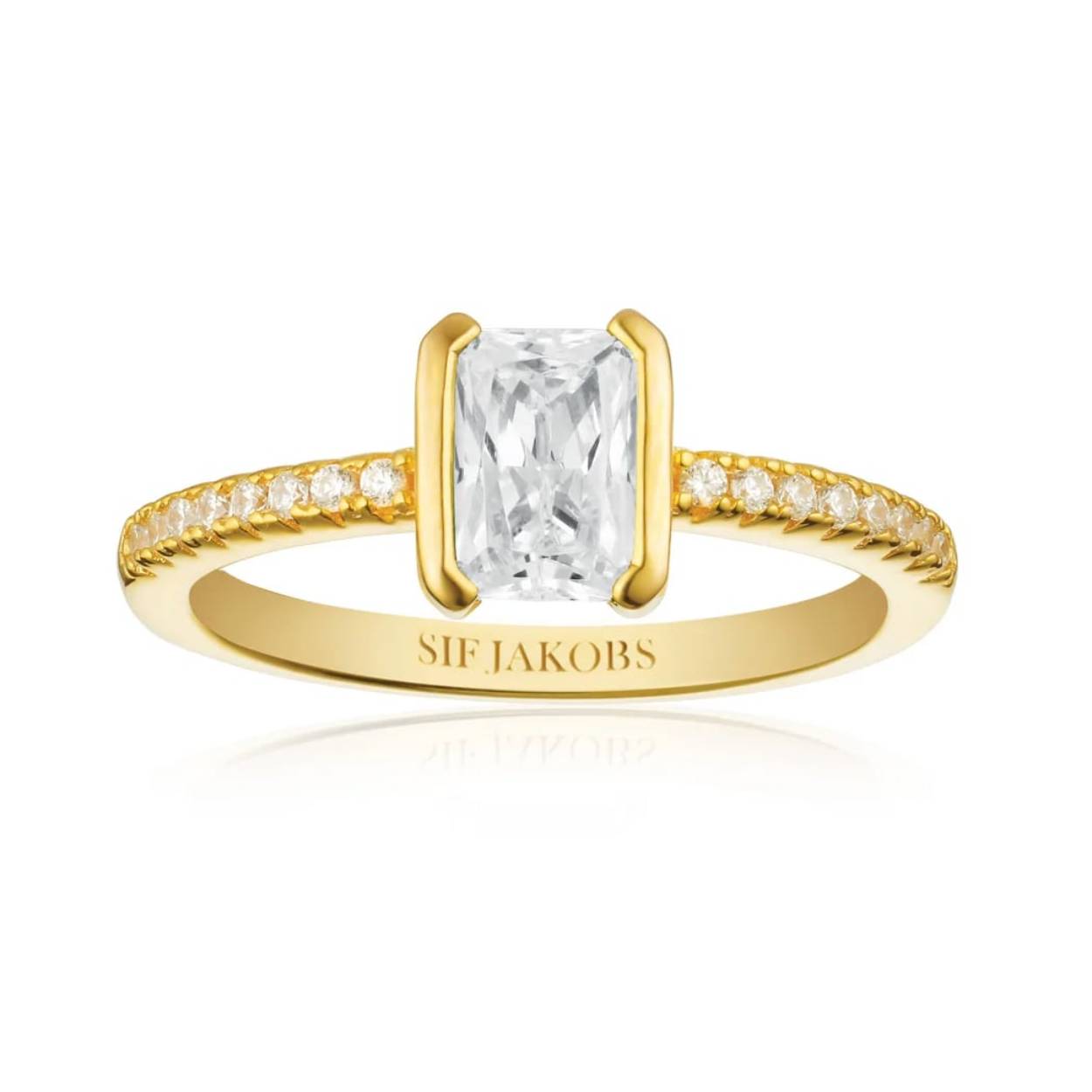 zilveren plaqué ring SJ-R42266-CZ-YG-54