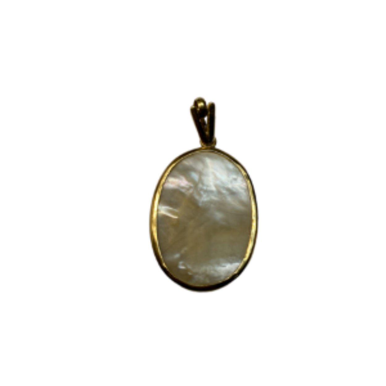 18 Karaat geel gouden hanger met parelmoer 