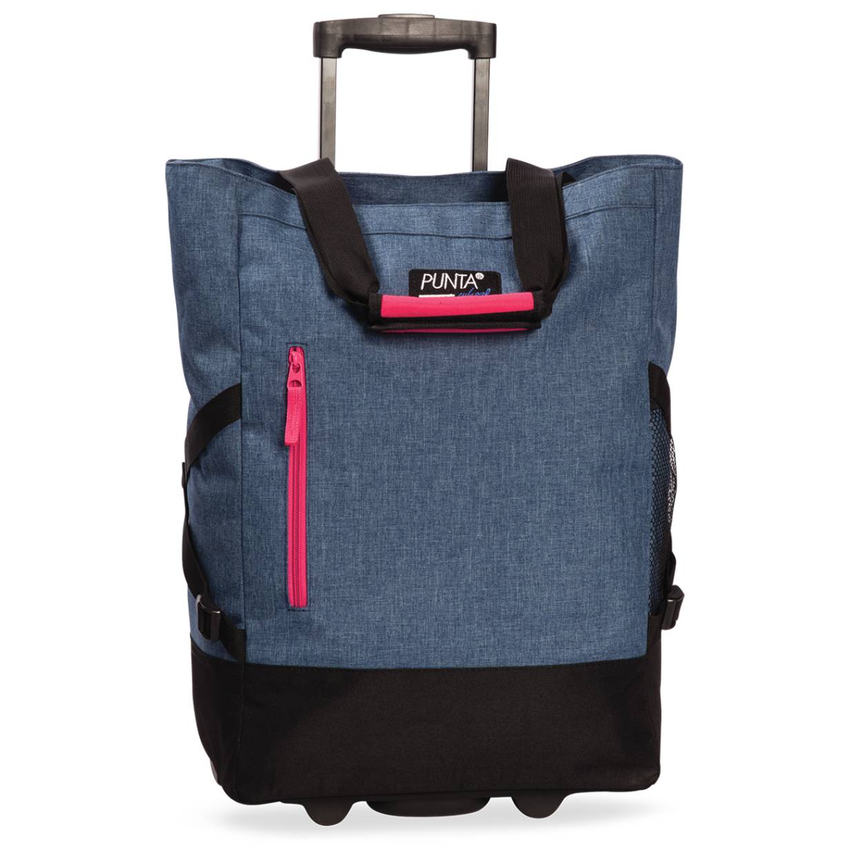 Een top tas op wielen. Handig voor boodschappen of gewoon als handbagage voor in het vliegtuig.
Voorzien van skate wielen welke winkelen/vervoeren van uw spullen gemakkelijk maakt. Tevens is deze tas voorzien van een handig treksysteem. Verder een grote opening om gemakkelijk spullen in de tas te stoppen en eruit te halen.

Afmetingen:
Hoogte 50cm x breed 36cm x diep 20

Inhoud 33 liter
maximum draag gewicht 12 KG