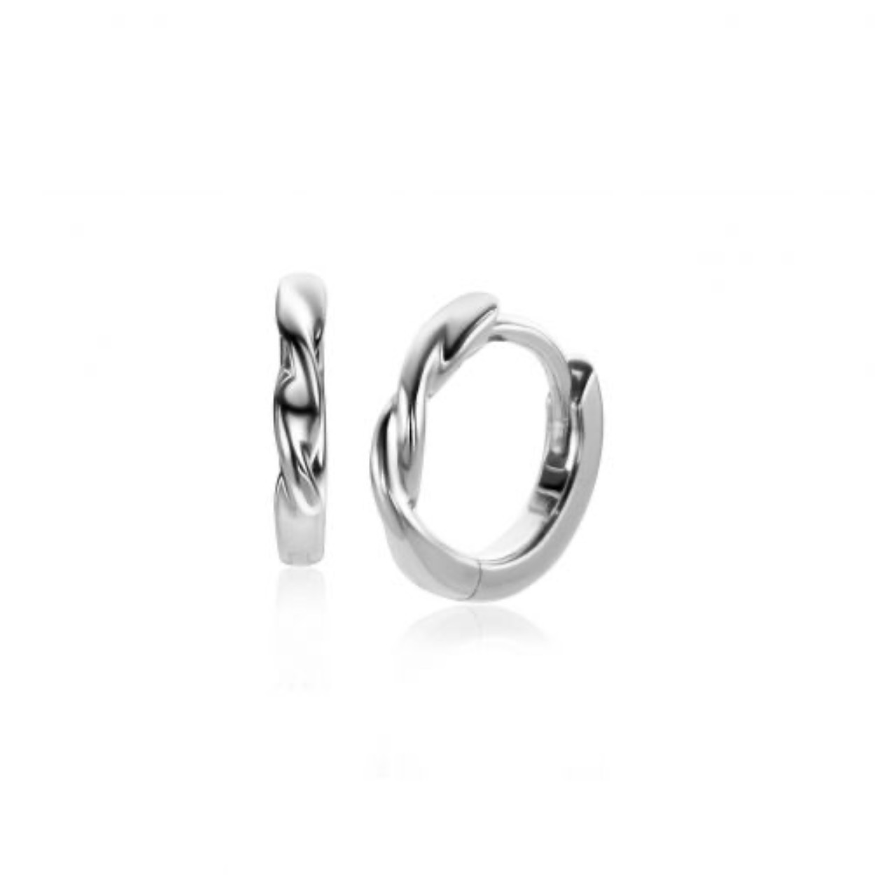 ZINZI zilveren oorringen met gedraaide buis 12 x 2mm