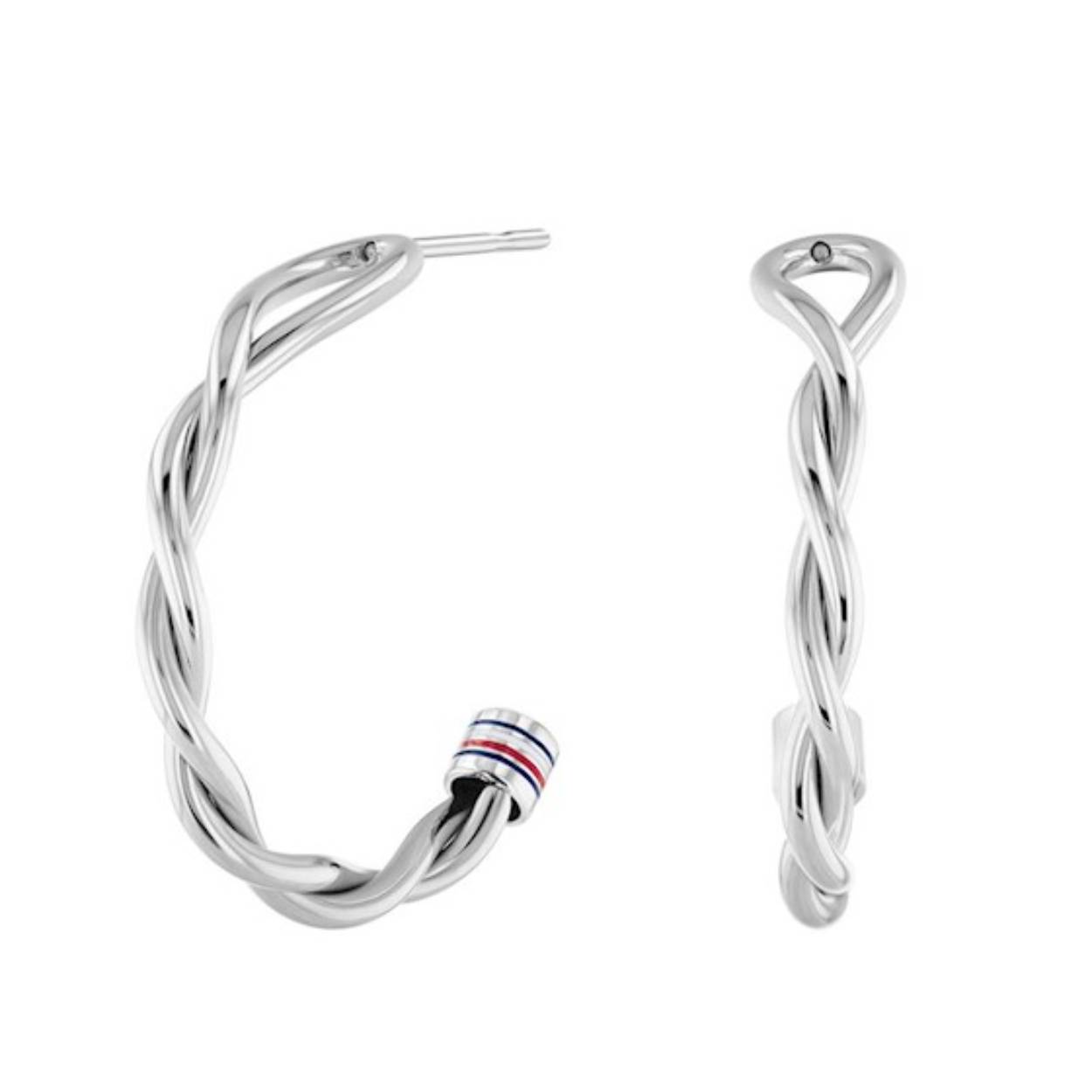 Edelstalen oorringen met steker zilverkleurig 3cm 