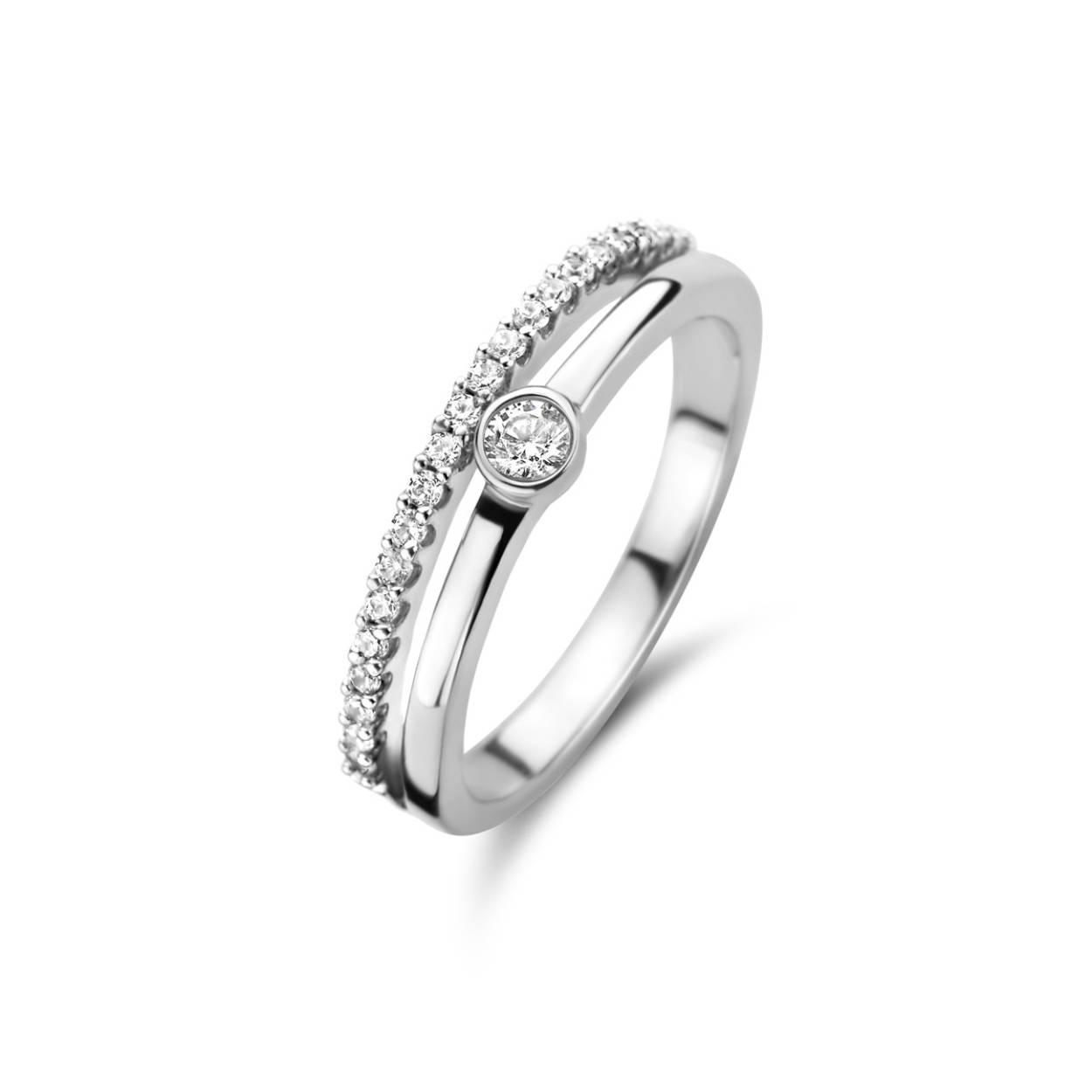 Ring wit goud 18kt met diamanten .