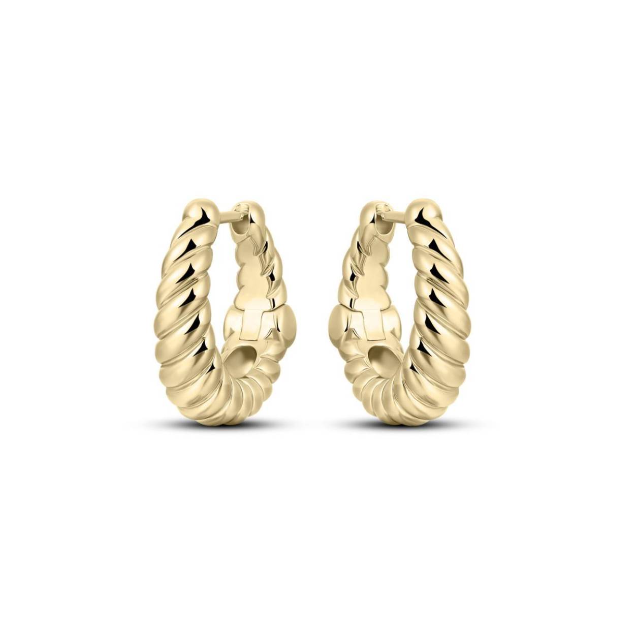 Luxe oorringen met klapsluiting
zilver goldplated, bewerkt 6 x 18 mm