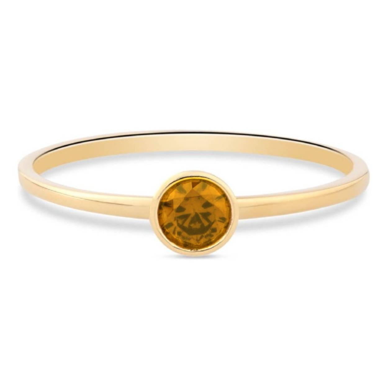 Dit is een ring van het merk Swing Jewels. De kleur van het sieraad is geelgoud. Dit sieraad bevat de edelsteen: zirconia. De kleur van deze edelsteen is: bruin.