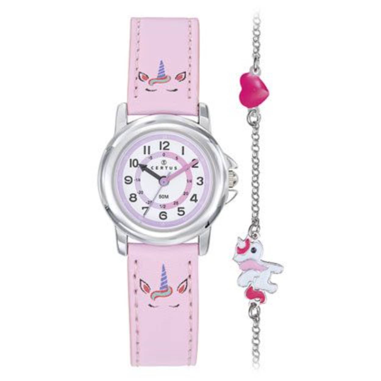 Roze band unicorn met armbandje