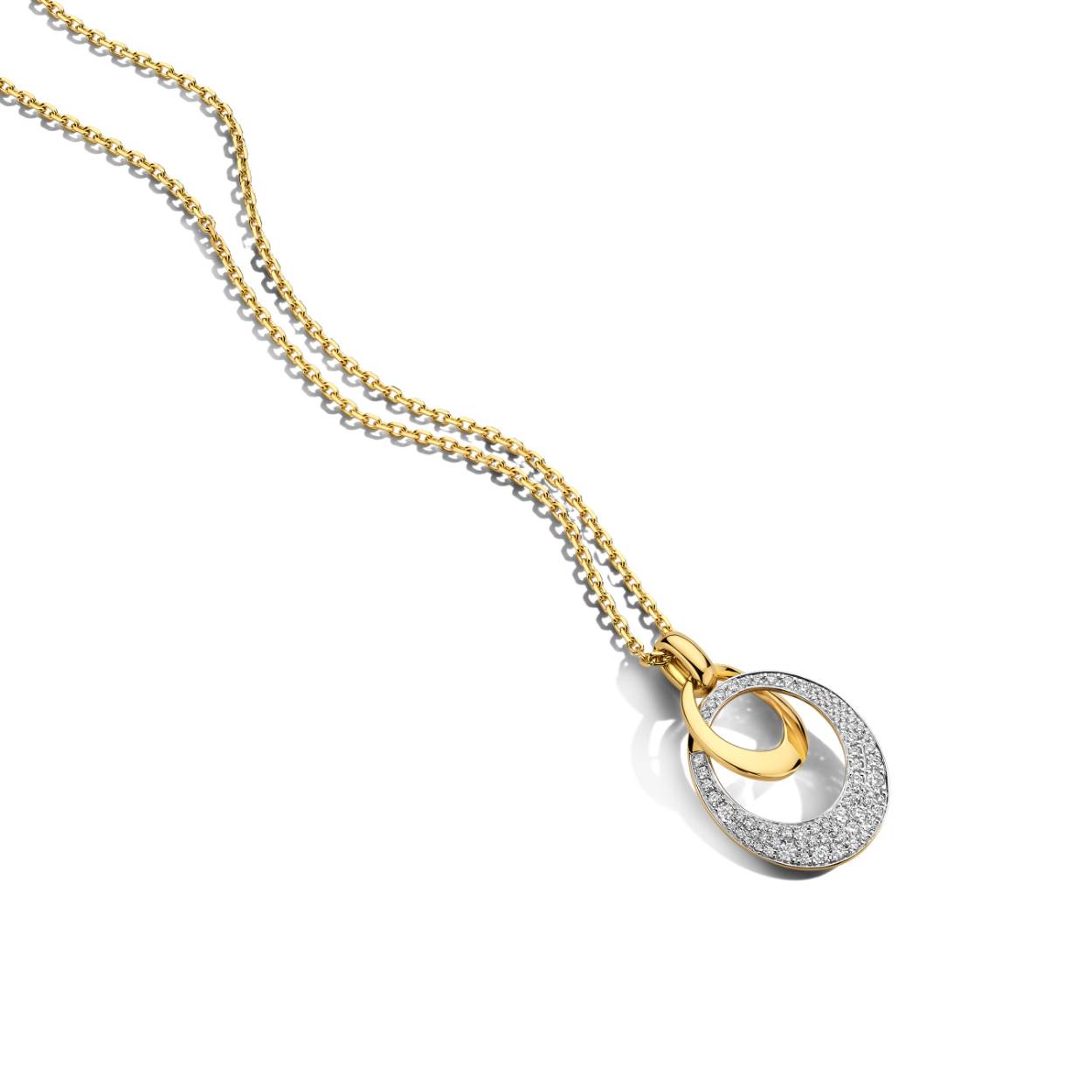 Hanger geel en wit goud met diamanten.