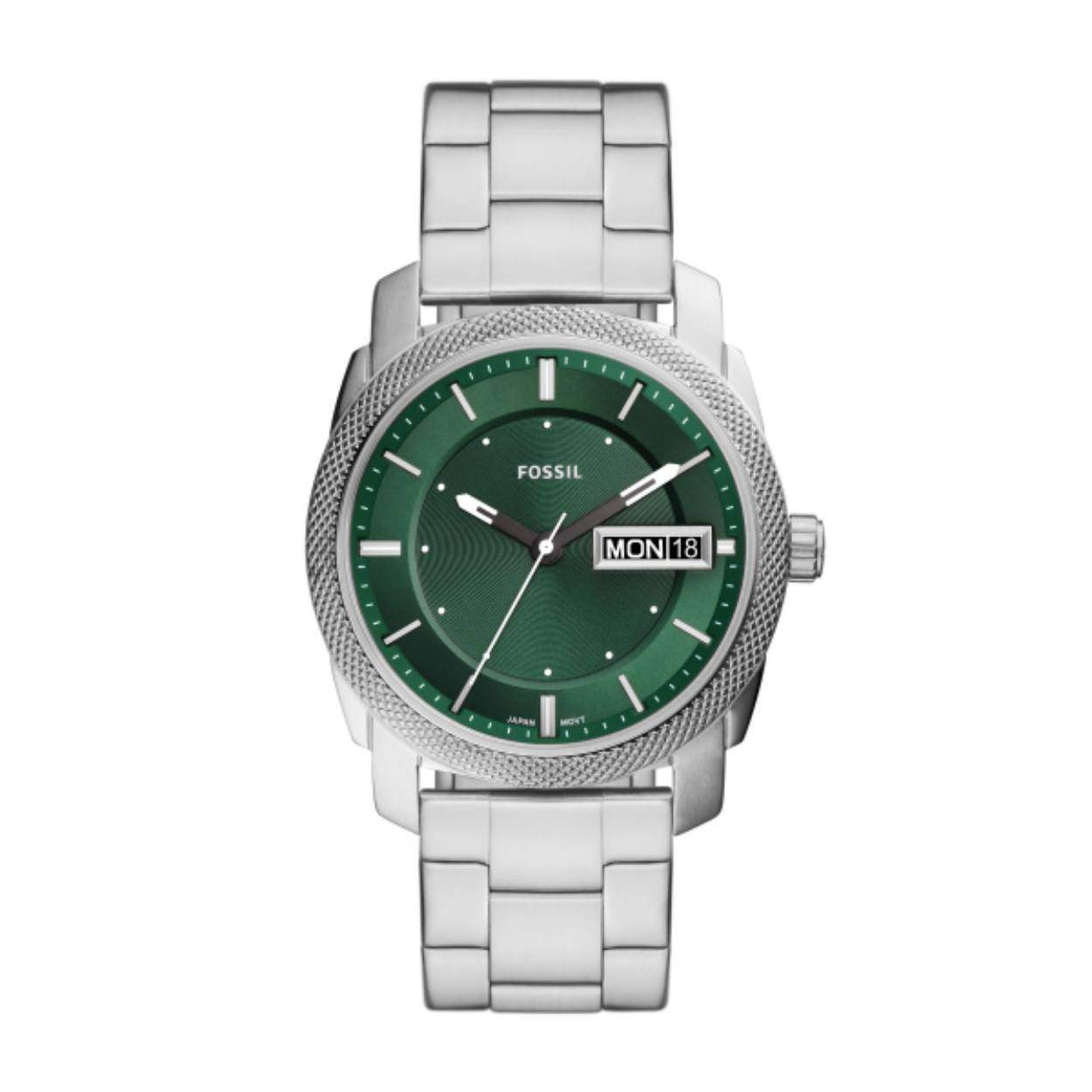 Fossil heren horloge edelstaal band Wijzerplaat groen