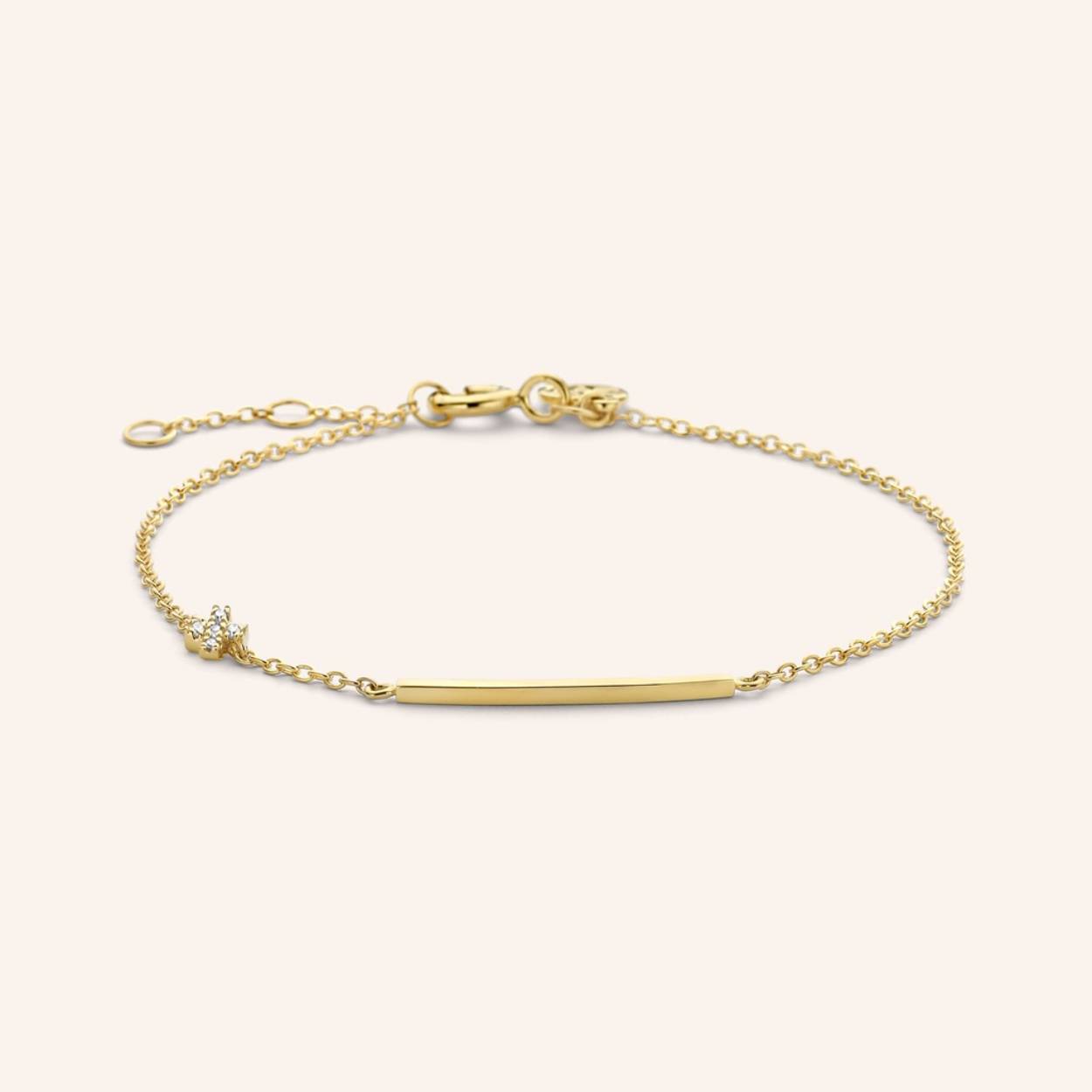 Armband zilver gold 0.015ct brilj
