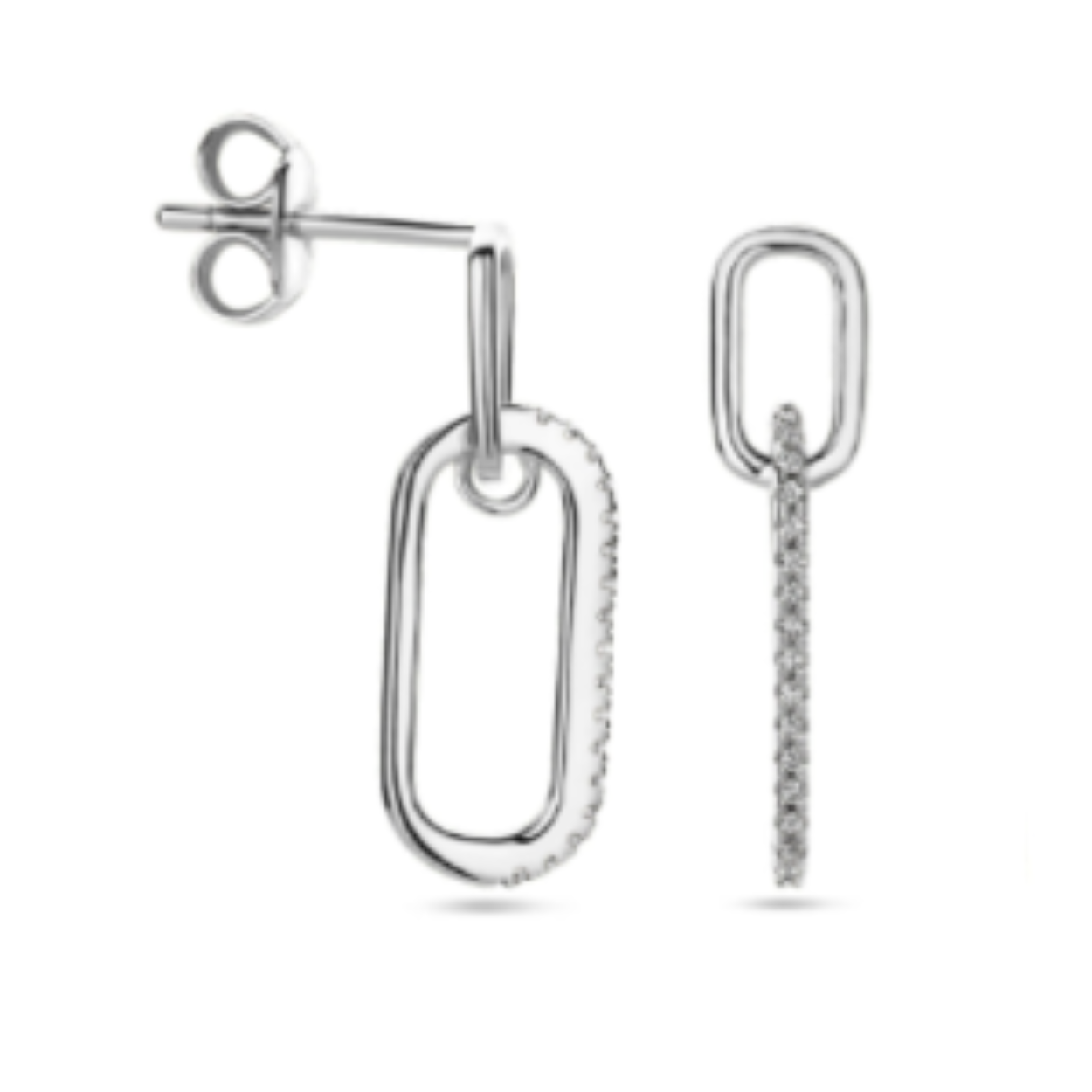 zilveren oorhangers met zirkonia