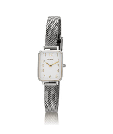 Olympic OL66DSS023 TILLY Horloge - Staal - Staal - Arabisch - 20x26mm 
Dit unieke Olympic horloge met artikelnummer: OL66DSS023 is een stijlvol dameshorloge. De zilverkleurige rechthoekige stalen kast heeft een gladde bezel en een witte wijzerplaat. De uursaanduiding is verfijnd door de strakke wijzers en de arabische cijfers. Dit geeft het horloge een chique uiterlijk. Aan de stalen kast zit een fijne zilverkleurige milanese band met een druksluiting. Het horloge heeft een mineraalglas, een afmeting van 20x26mm en is 3ATM.

Waterdichtheid 10ATM
Dit horloge is bestand tegen water bij het zwemmen en douchen. Dit horloge is niet bestand tegen (grote) waterdruk dus je kunt er niet mee duiken.
Waterdichtheid  5ATM
Dit horloge is regen en spatwaterdicht. Niet geschikt om mee te zwemmen en douchen.
Waterdichtheid 3ATM
Dit horloge is spatwaterdicht. Niet geschikt om mee te zwemmen en douchen.

Het merk:
Een mooi horloge hoeft niet duur te zijn! Het Nederlandse horlogemerk Olympic levert stoere chronografen, slimline series, digitale uurwerken en elegante dameshorloges. De prijs-kwaliteitverhouding staat bij Olympic hoog in het vaandel met prijzen die uiteenlopen van € 34,95 tot en met € 159,00.

100% Nederlands ontwerp, waterdicht en standaard 3 jaar fabrieksgarantie.

Specificaties:
- Rechthoekige kast 20x26mm
- Stalen horlogekast
- Witte wijzerplaat
- Zilverkleurige milanese band
- 3ATM 
- Standaard 3 jaar fabrieksgarantie
- Mineraalglas