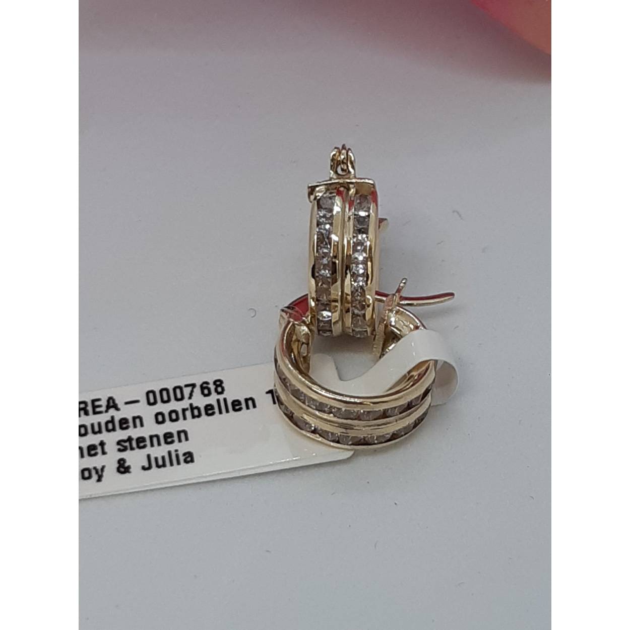 gouden oorbellen 14k met stenen