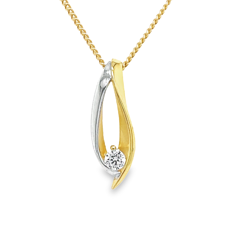 Geel-/Witgoud 20.5 x 6.8 mm Zirkonia
