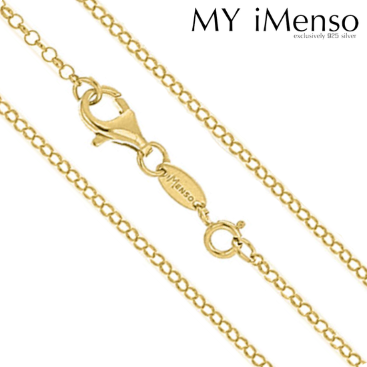 Zilveren Jasseron collier My Imenso 92cm - geelgoud verguld