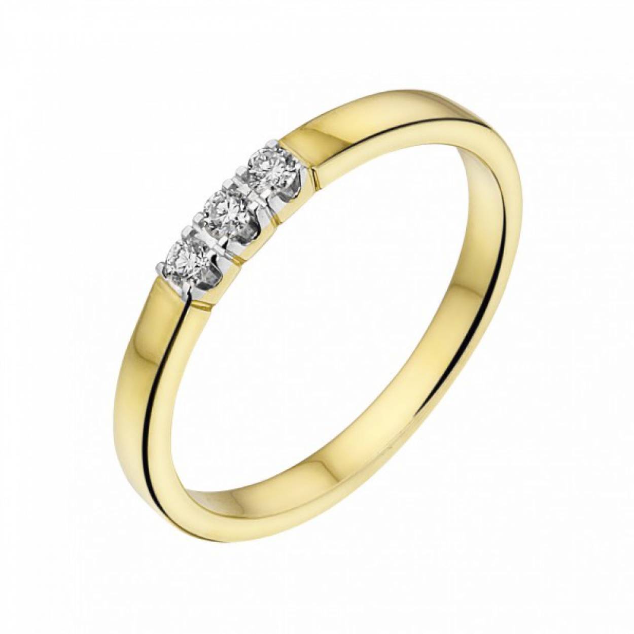 Memoire ring 14kt. wgd 5x0.03 TW-VS/SI