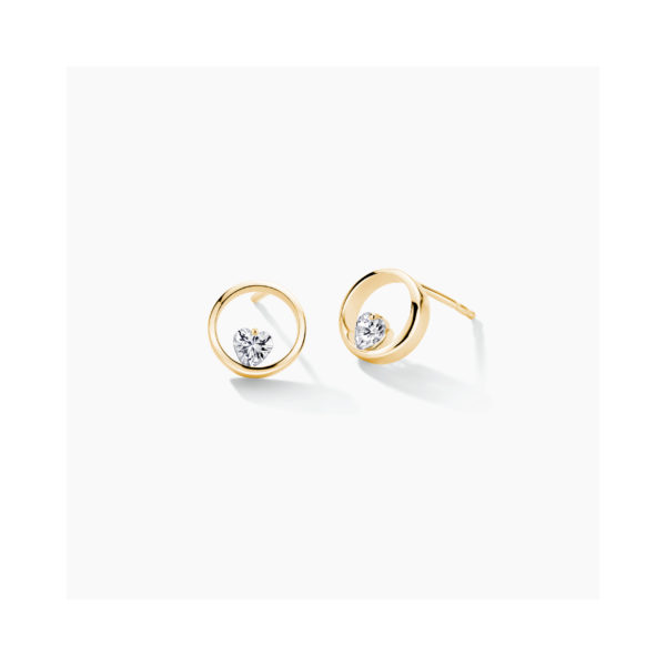 FJF Jewellery 18kt vergulde oorbellen met Swarovski steen