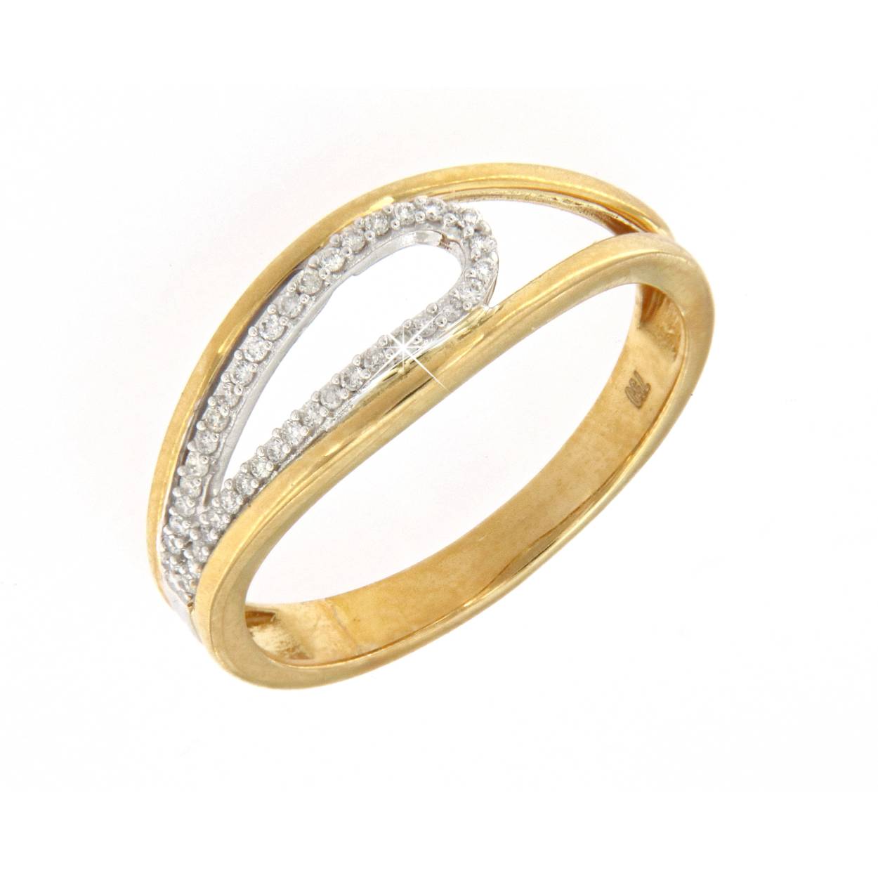 ring in 18kt goud met diamant 0.12ct