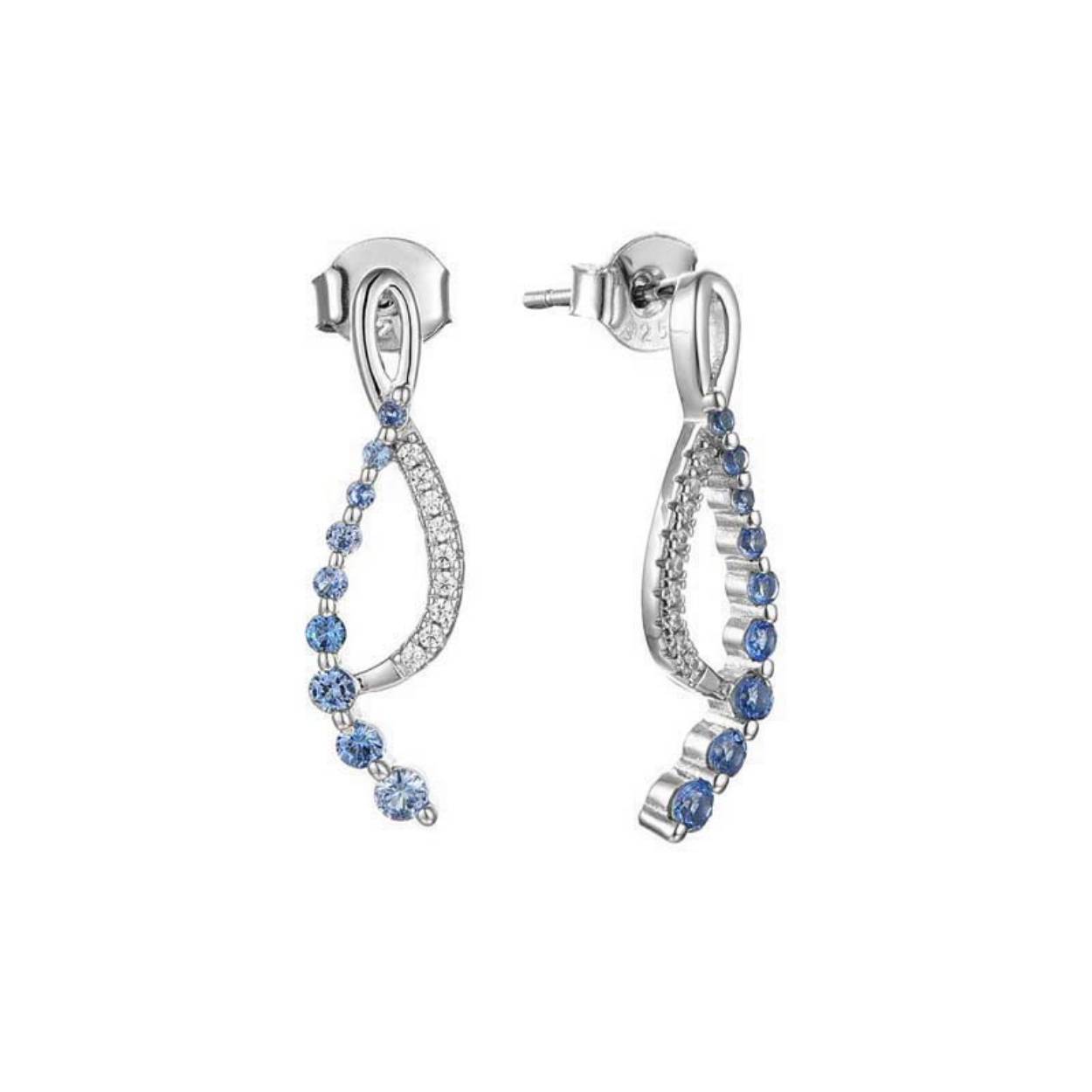 MY iMenso ODM "Fantasy L.Blue & White-CZ" earring(925/rhod-plated)