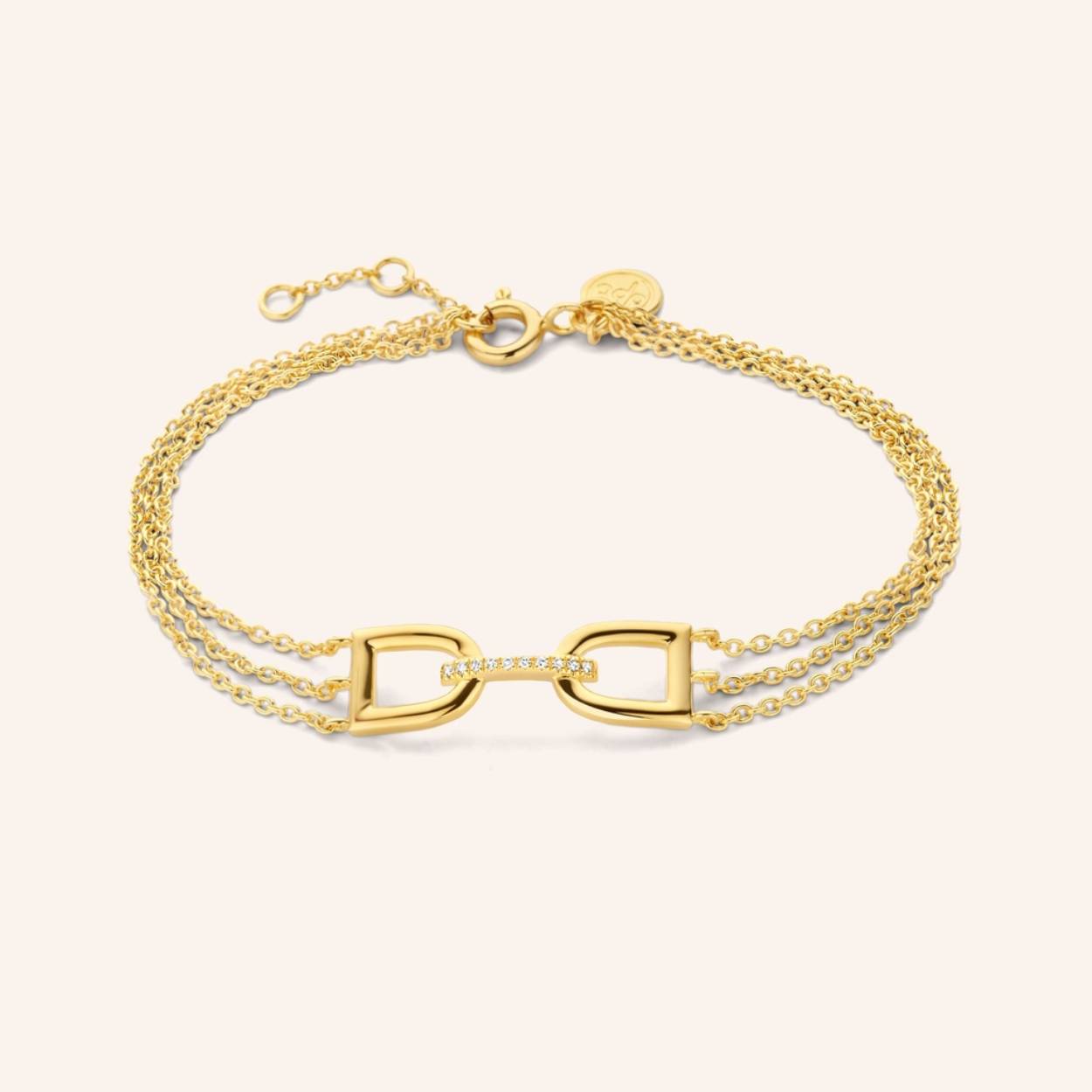 armband geel goud plated 18cm 0.03cts diamant