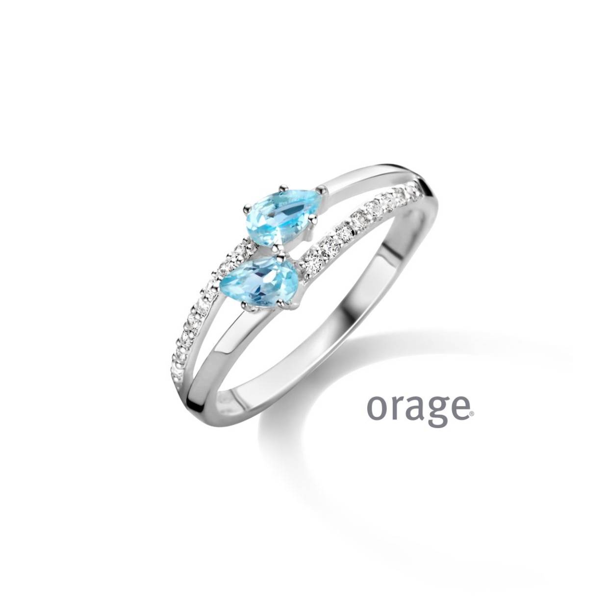 Orage ring zilver topaas