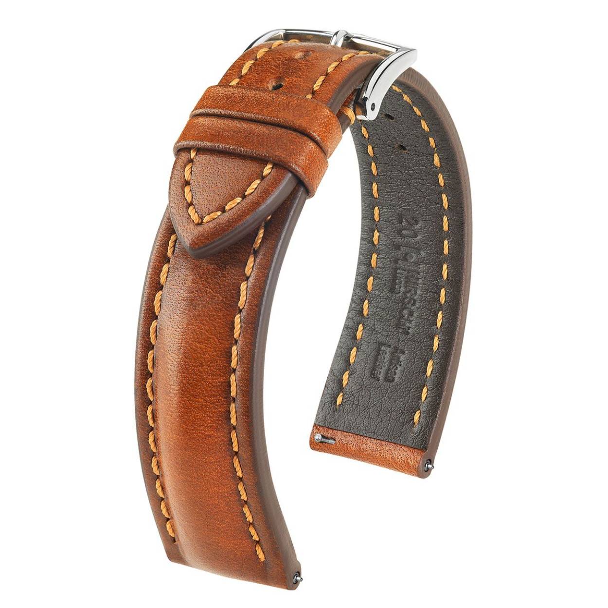 Lucca, Artisan  Leather LVoor LUCCA gebruiken we natuurlijk en plantaardig gelooid volledig rundleer uit de kern van de koeienhuid.  Het HIRSCH Oysterglove Supersoft voeringleer zorgt ook voor extreem draagcomfort. De krachtige bekroning, de geaccentueerde gewatteerde naad in manufactorische stijl en de met de hand genaaide vergrendelingsnaad op de sluiting maken deze leren band de perfecte metgezel voor uw horloge.
Onze leren band LUCCA is remborded en triple edge met de hand gelakt. 