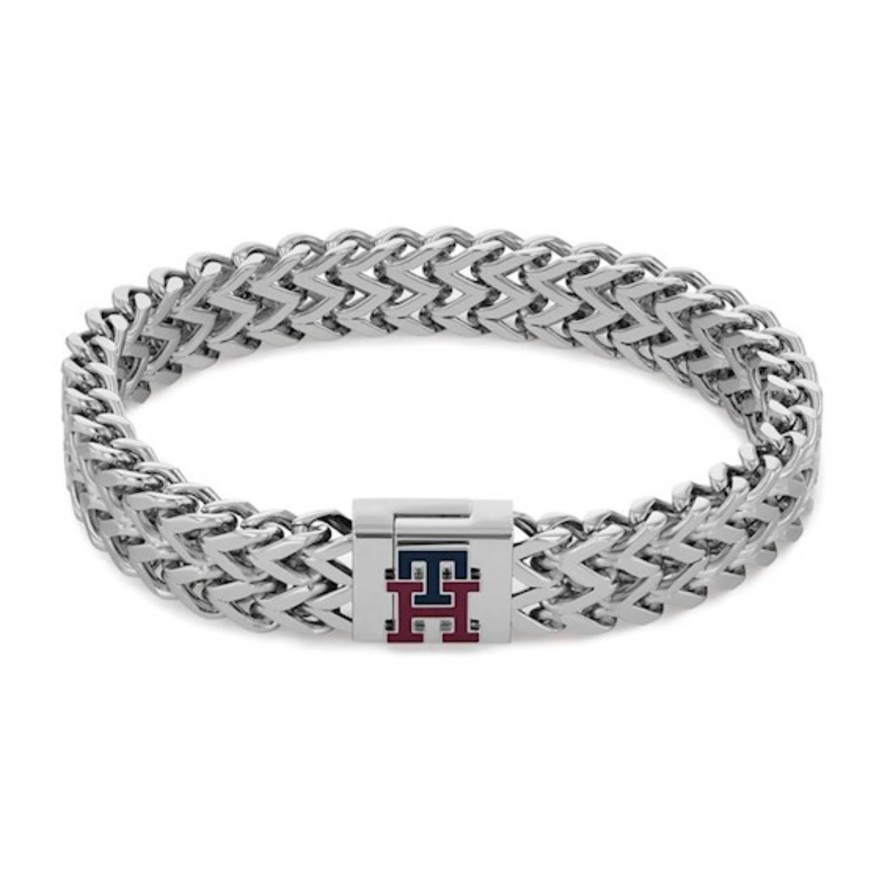 Tommy Hilfiger Jewels TJ2790462 Armband Heren Zilverkleurig 22cm
Deze unieke armband van Tommy Hilfiger van de jewelry serie met nr: TJ2790462 is een stoer model. De zilverkleurige heren armband heeft gevlochten schakels met een magneetsluiting met daarop een monogram van Tommy Hilfigen met zwart en rood emaille. De totale lengte is 22cm.

Het merk:
Tommy Hilfiger is wereldwijd één van de grootste designer lifestyle merken en is internationaal bekend om haar classic American cool stijl. De sieraden zijn voor dames en heren met een eigen stijl, die niet bang zijn om dit aan de wereld te laten zien.

Specificaties:
- Artikelnr: TJ2790465
- Zilverkleurige armband
- Materiaal: Staal
- Totale lengte 22cm
- Heren sieraad