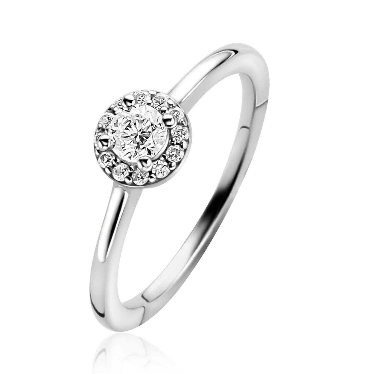 Zinzi zilveren entourage ring met zirkonia ZIR2697-56