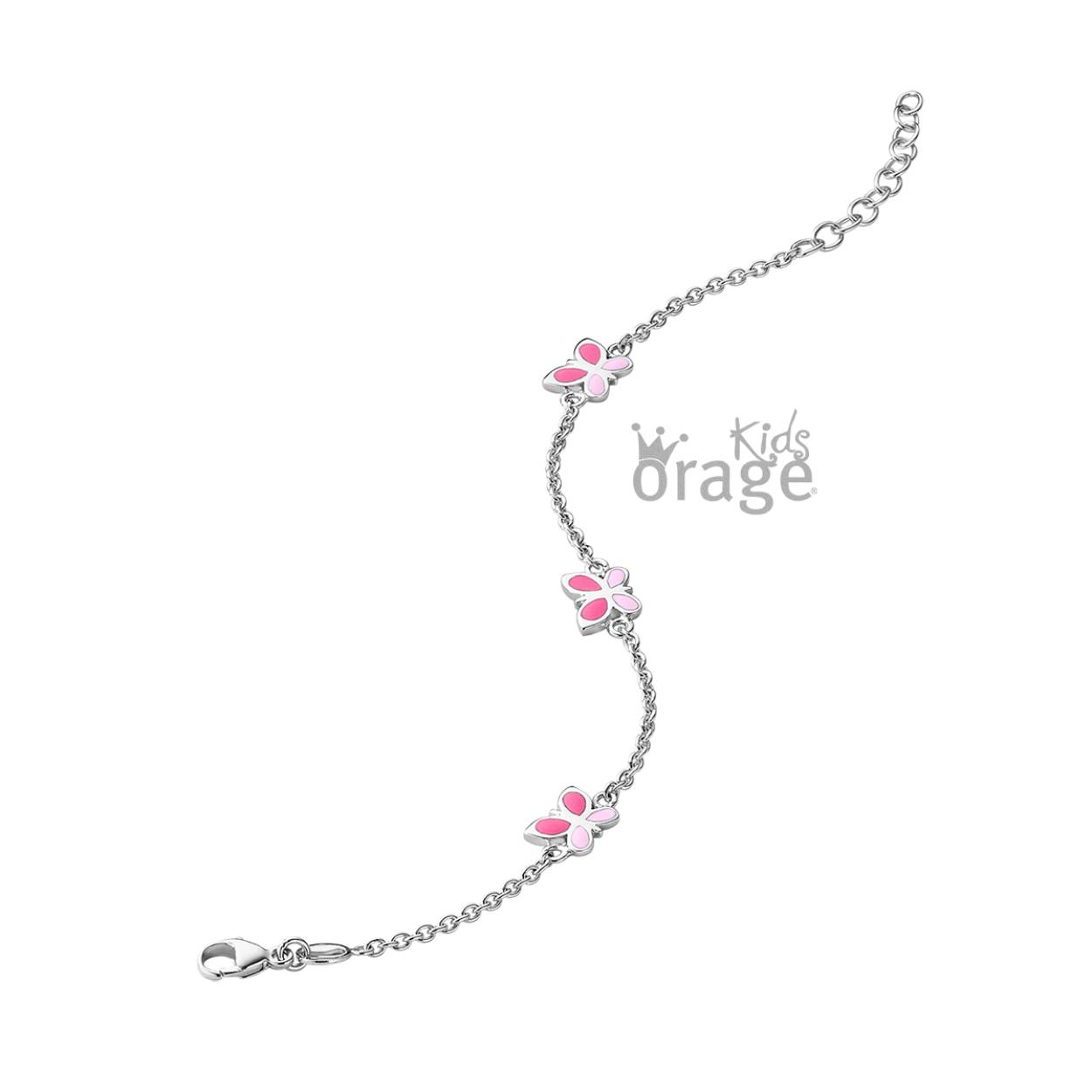 Orage Kids armband met roze vlinders K2525