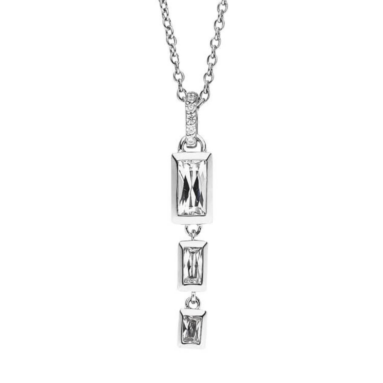 Deze prachtige zilveren collier van Viventy is bezet met zirkonia. 