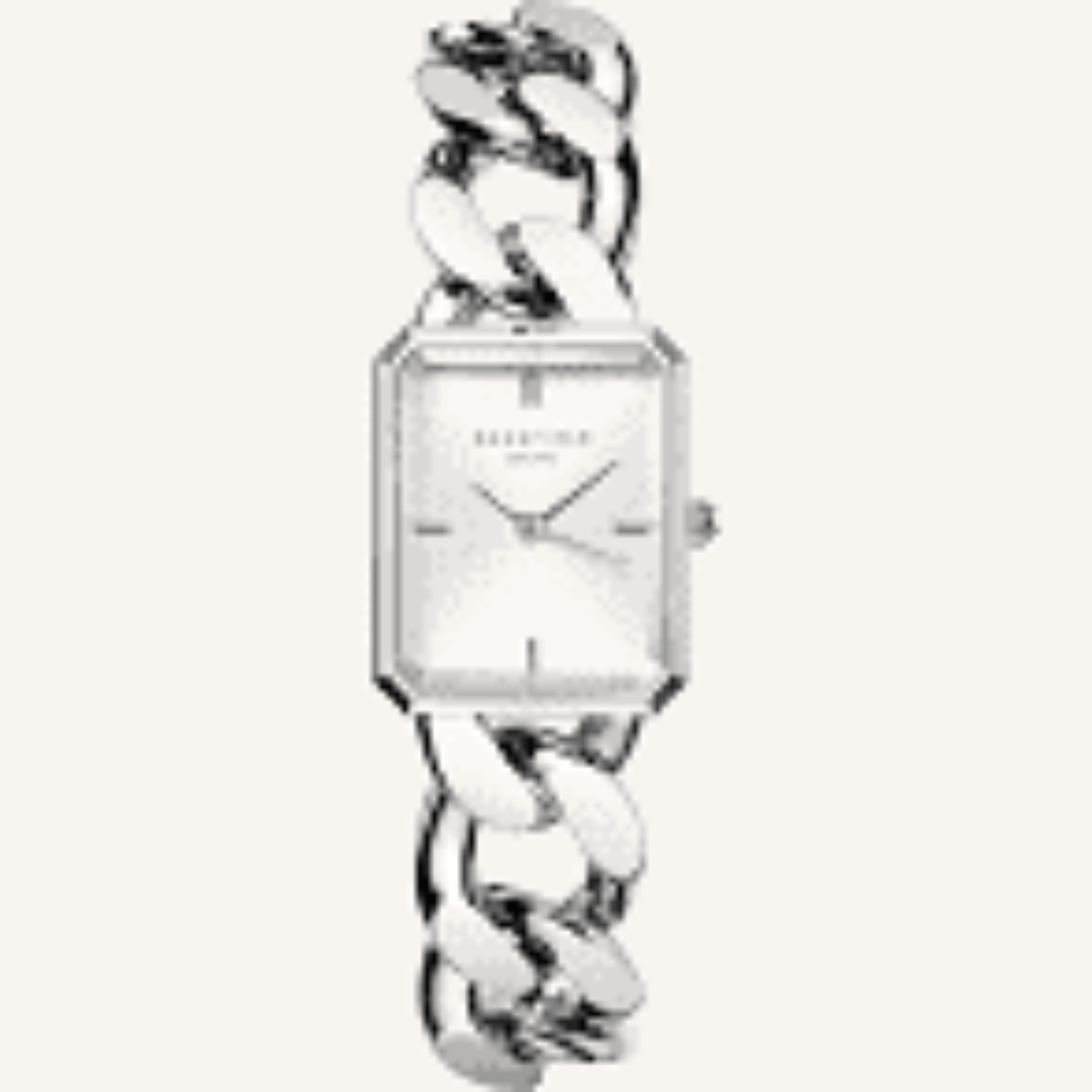 Ontdek Rosefield Studio: een collectie van uitgesproken items met een extra premium uitstraling. Het nieuwste RF Studio item is een twist op het klassieke Octagon horloge, maar dan in een kleiner XS formaat. De horlogeband, een luxe gepolijste platte kinketting, maakt van dit klokje bijna een sieraad. Je kunt het formaat van de ketting aanpassen om hem passend te maken en hem sluiten door de T-bar door de O-ring te vergrendelen.