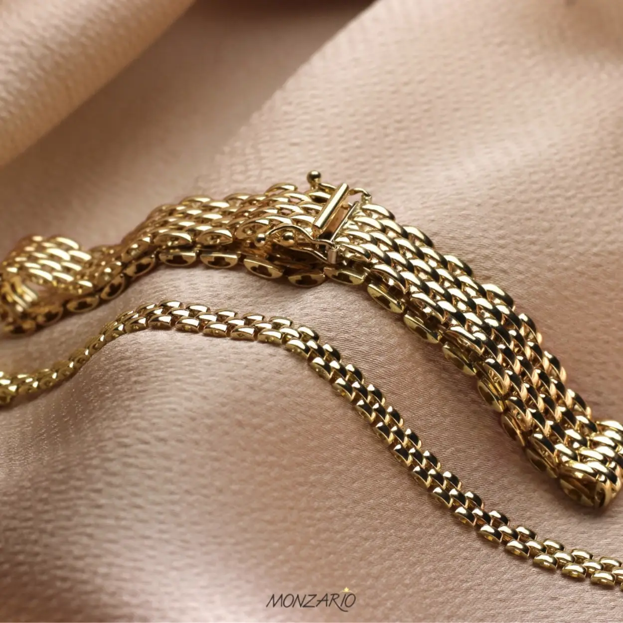 Monzario 14krt geelgouden armband op 18,5 cm