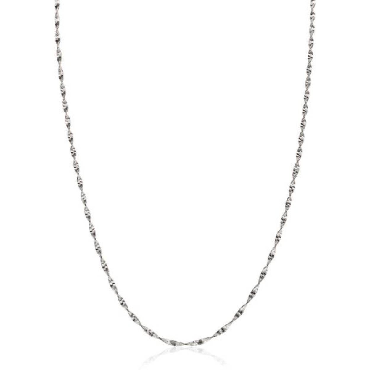 ZINZI zilveren trendy ketting met glinsterende gedraaide schakels. De schakels zijn 1,9mm breed. De lengte van de ketting is te variëren tussen 43cm en 45cm. De ketting is vervaardigd van eerste gehalte zilver (925) en voorzien van een extra rodium laag.