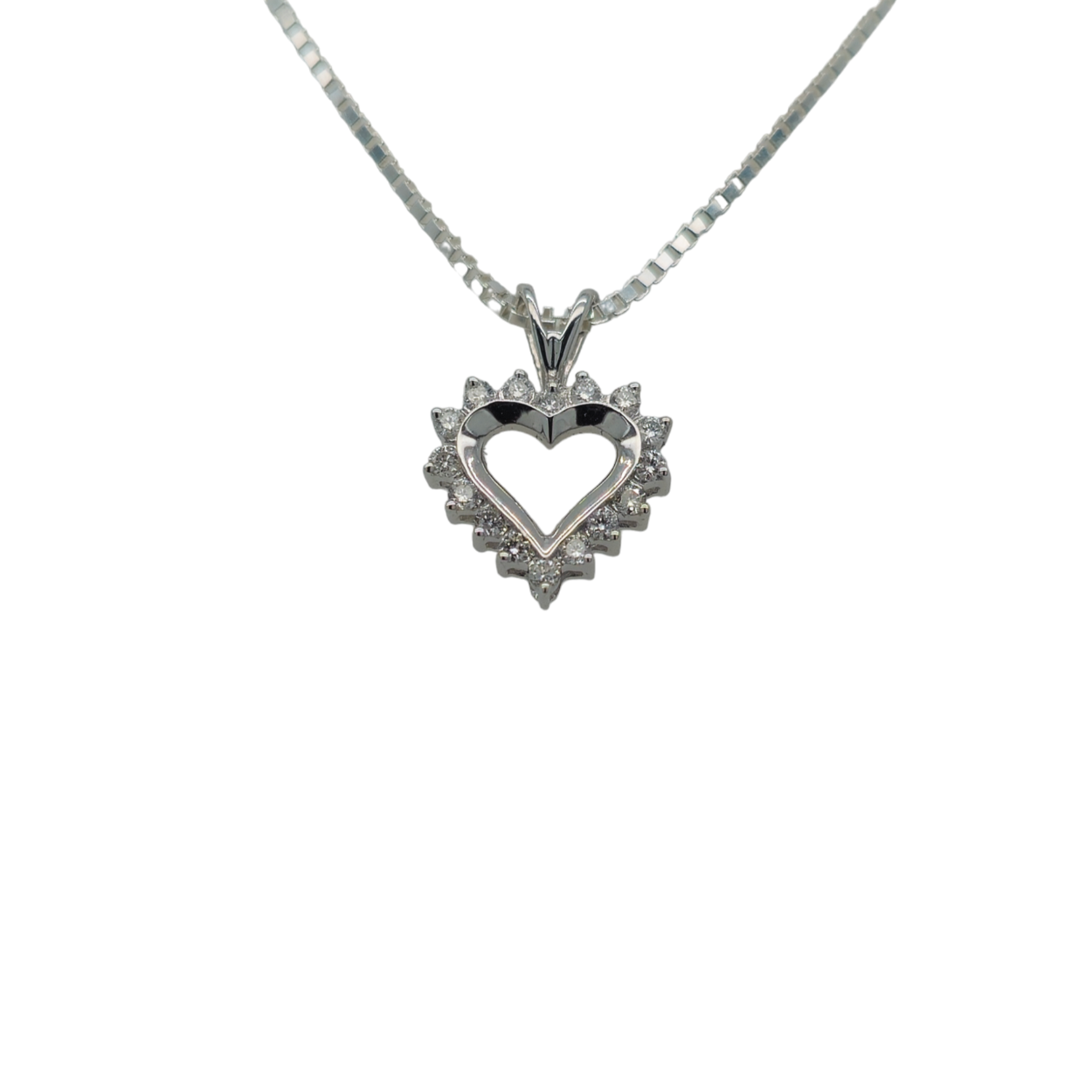 witgouden harthanger diamant 0,10