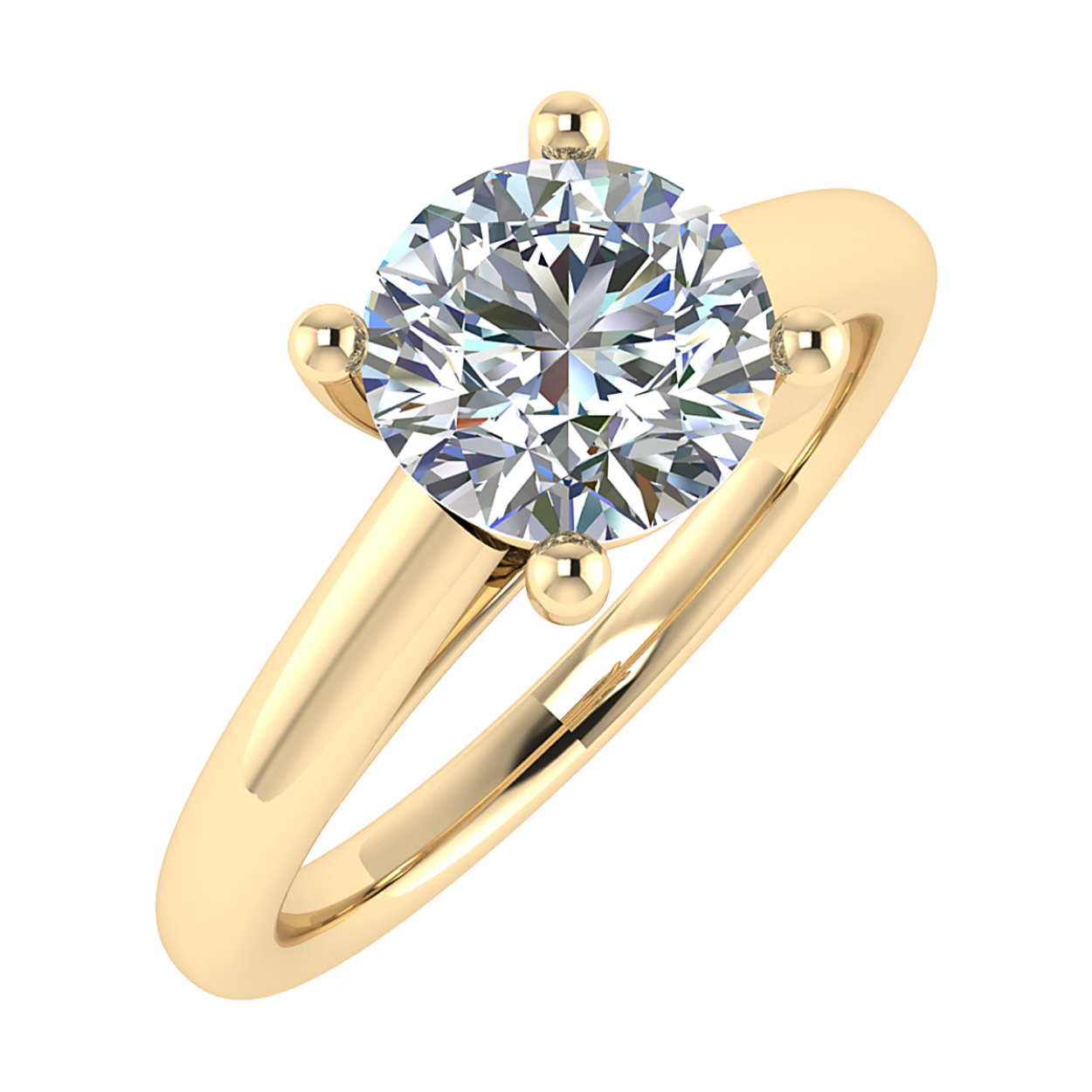 18k geelgouden diamanten ring met 0.36 caraat. 