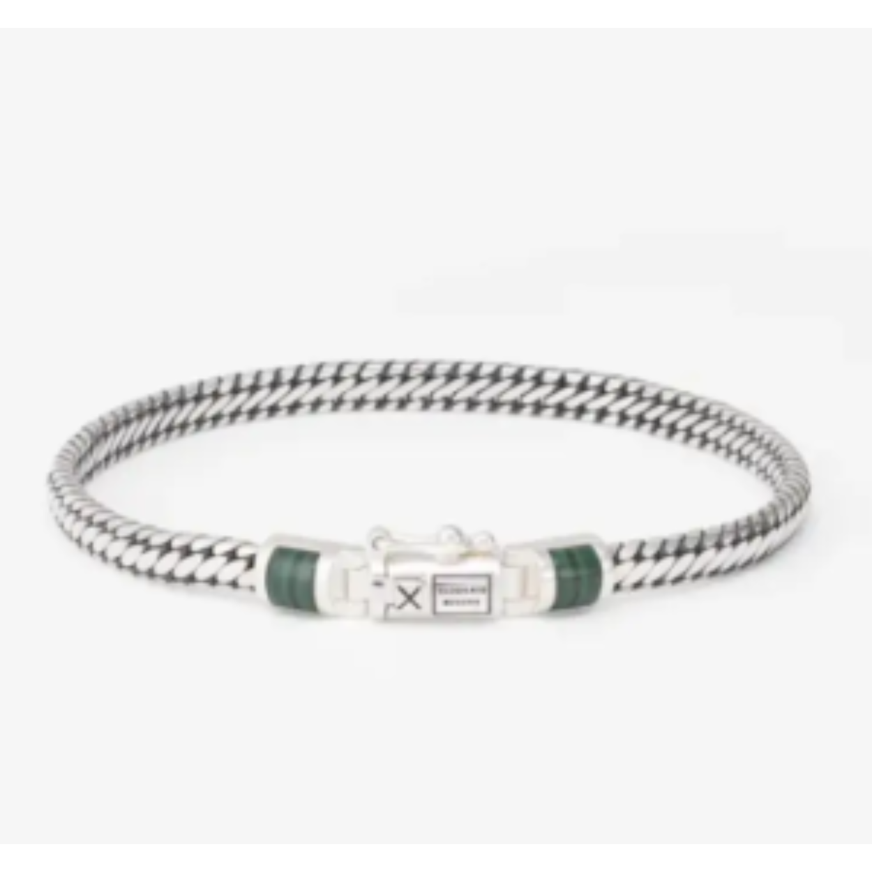 J101MA D - Ben Mini Gemstone Armband Zilver Malachite