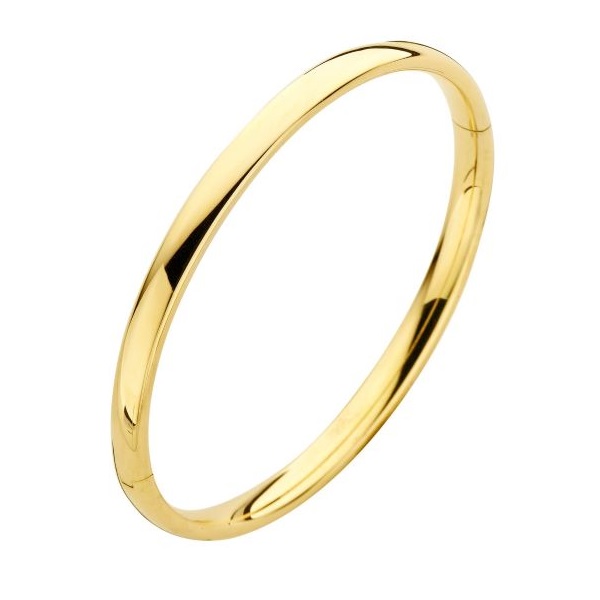 Prachtige 14krt geelgouden armband, 6mm. De armband heeft een doorsnede van 61mm.

De sieraden van Fjory zijn gemaakt van 14 karaats goud, met een hart van eerste gehalte zilver. Deze zilveren kern zorgt ervoor dat Fjory niet of nauwelijks kan indeuken.