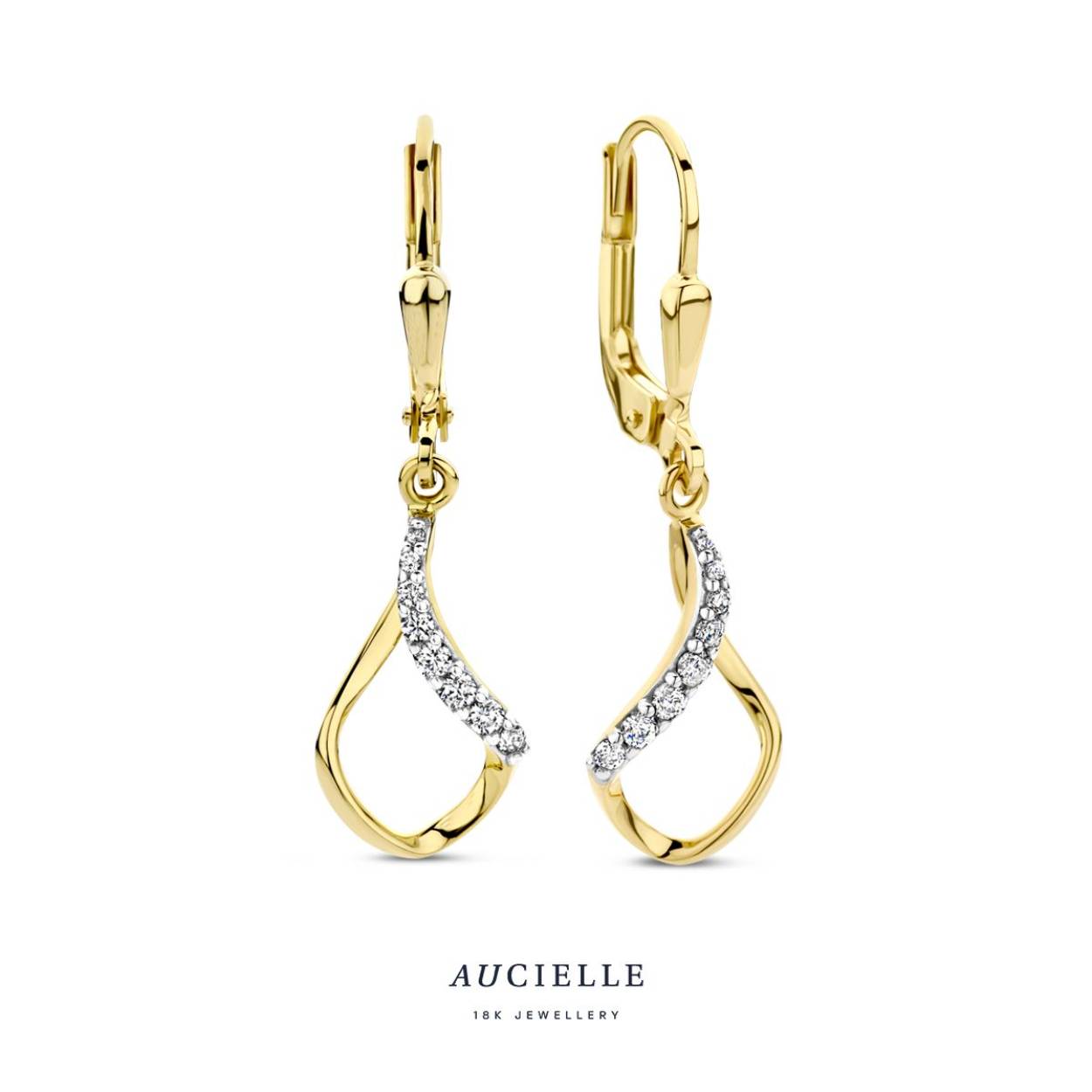 Aucielle oorhangers goud 18k