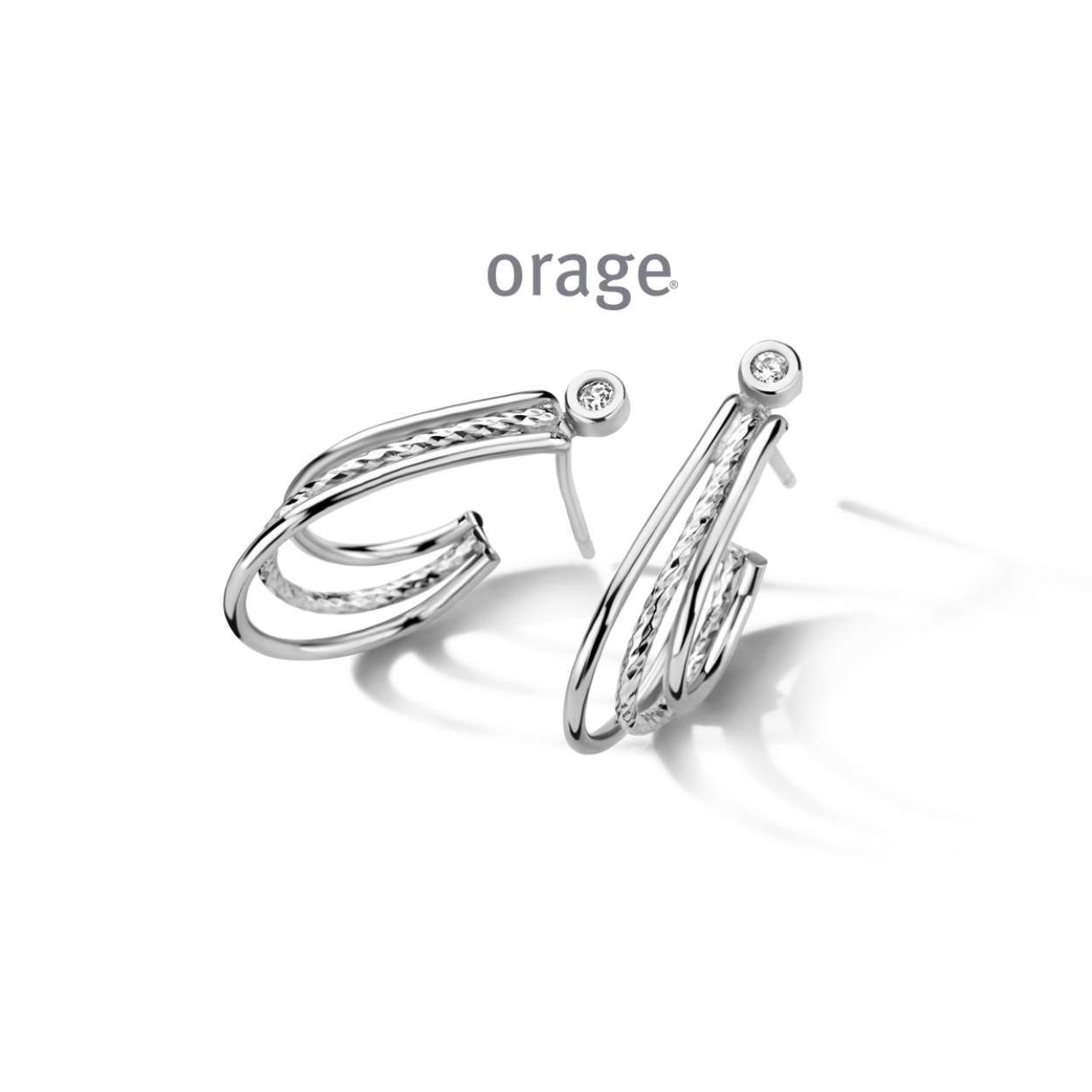 Orage creolen zilver