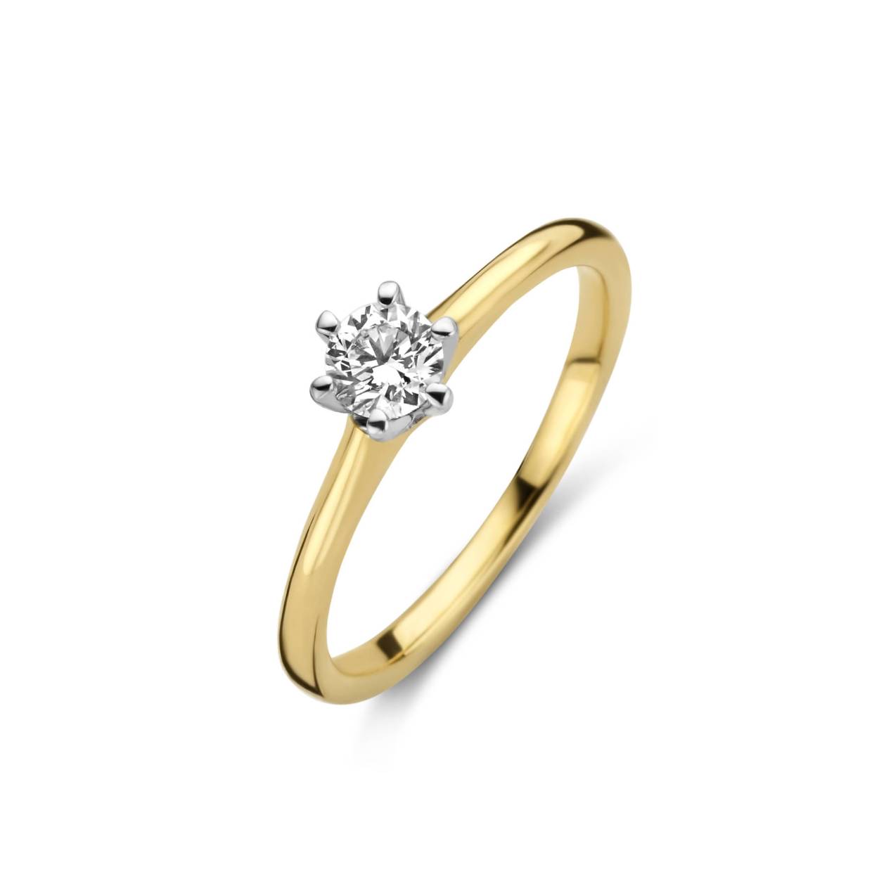 Briljant Reale Ring 14krt goud 0.07ct G/VSi diamant 707291007-1750 Mt. 17,5