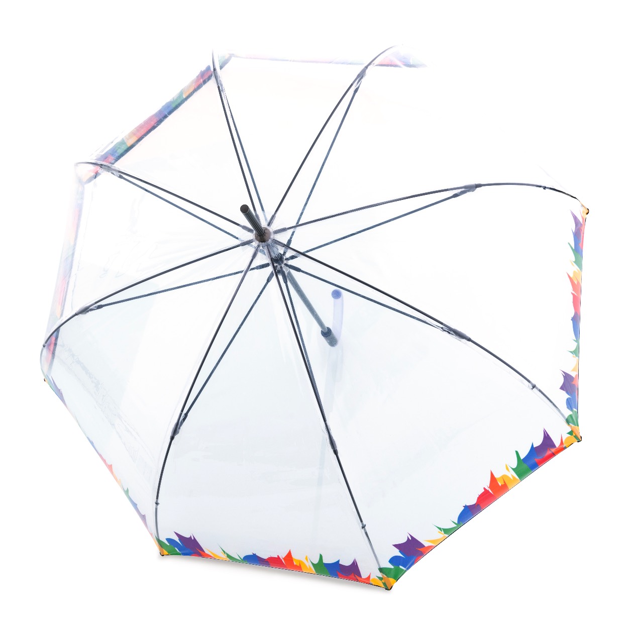 Lange doorzichtige paraplu welke met de hand moet worden bediend. De baleinen zijn van glasfiber en de vorm is een koepeltje waardoor uw kapsel droog blijft.
Doorsnede van de paraplu is 120 cm.

Tip.
Laat uw paraplu altijd open drogen en niet bij een warmte bron. 