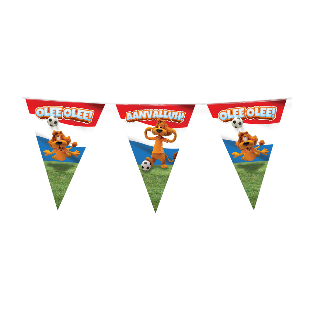 Maak dit WK extra speciaal met onze Loeki feestcollectie! Deze leuke Loeki partyvlaggen zorgen voor de perfecte oranje sfeer tijdens een spannende wedstrijd. Met het unieke rood-wit-blauwe design valt deze vlaggenlijn direct op en iedereen ziet waar je moet zijn om het ideale voetbalfeest mee te maken! Naast deze rood wit blauwe vlaggetjes vind je bij ons bijvoorbeeld ook Loeki gevelvlaggen, een Loeki sjaal en muts, een oranje juichhand en ballonnen in de kleuren oranje en rood-wit-blauw. Kortom, alles om er een waar voetbalfeest van te maken!