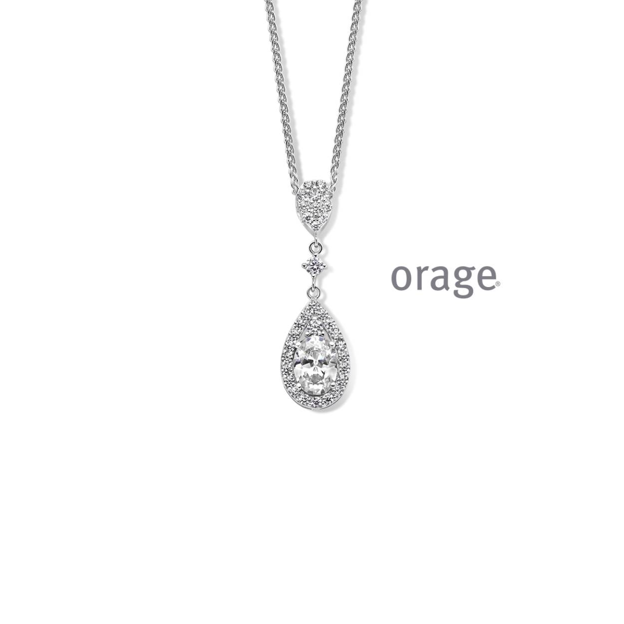 Orage Collier Zilver zirconia 