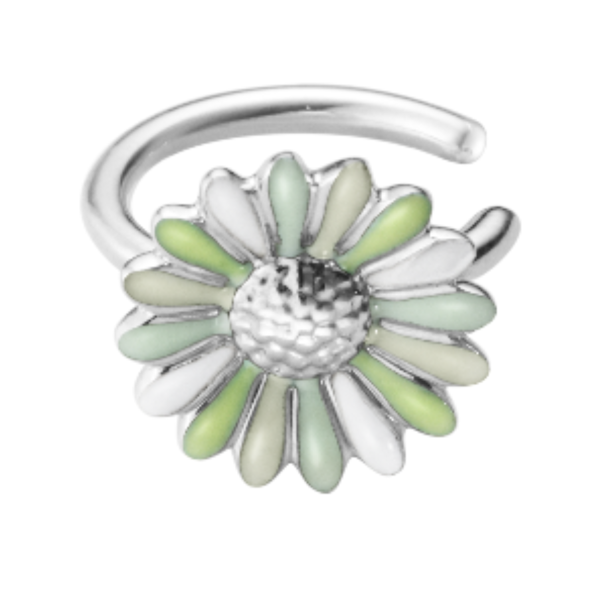 This Daisy Ear Cuff comes as a single piece and slips comfortably onto the ear without requiring a piercing.