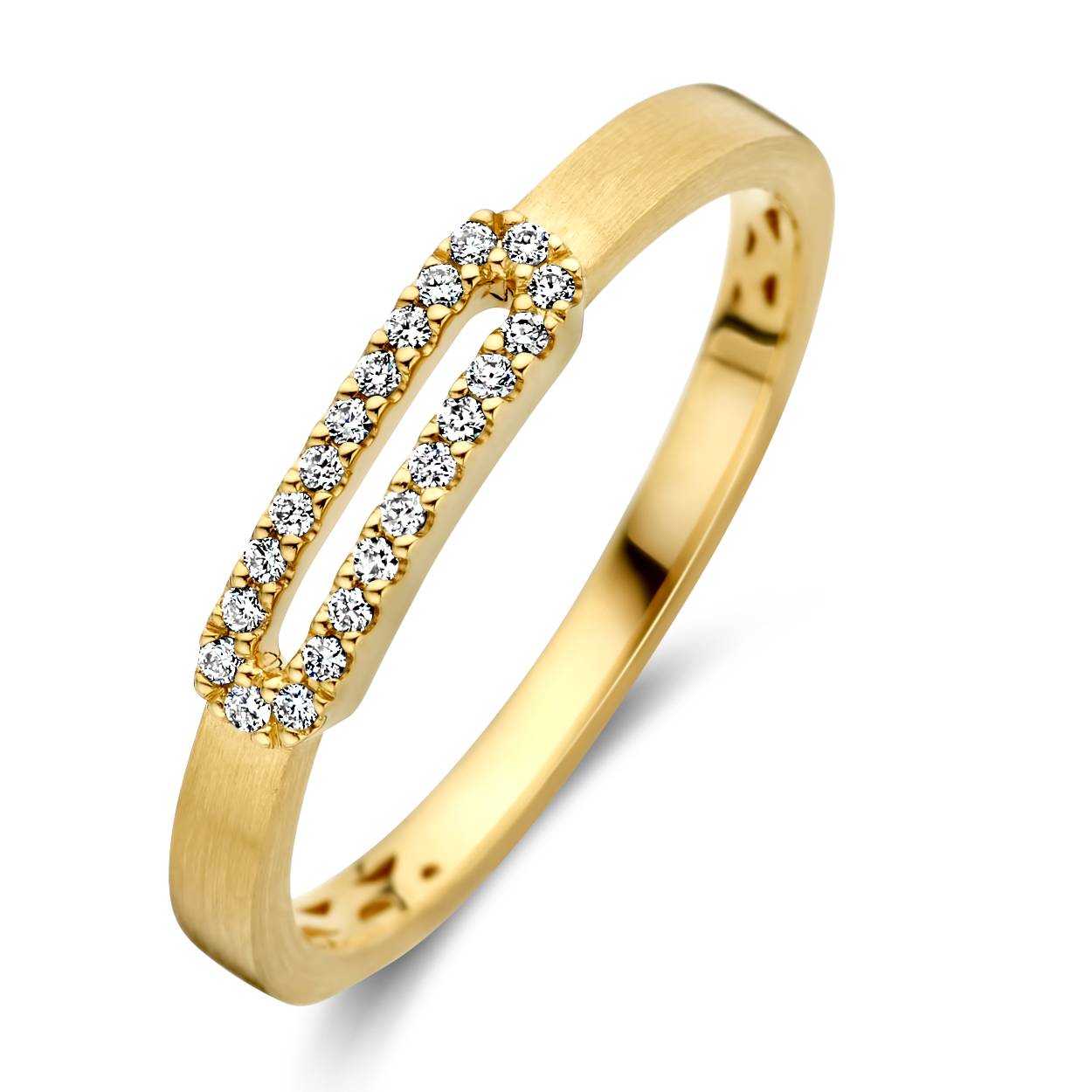 Ring geel 18 kt goud +0.07ct brilj