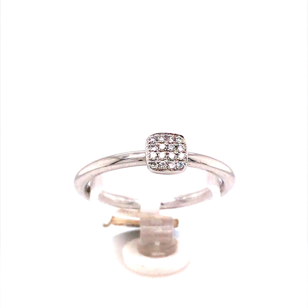 14krt witgouden ring 0.08ct W/Si